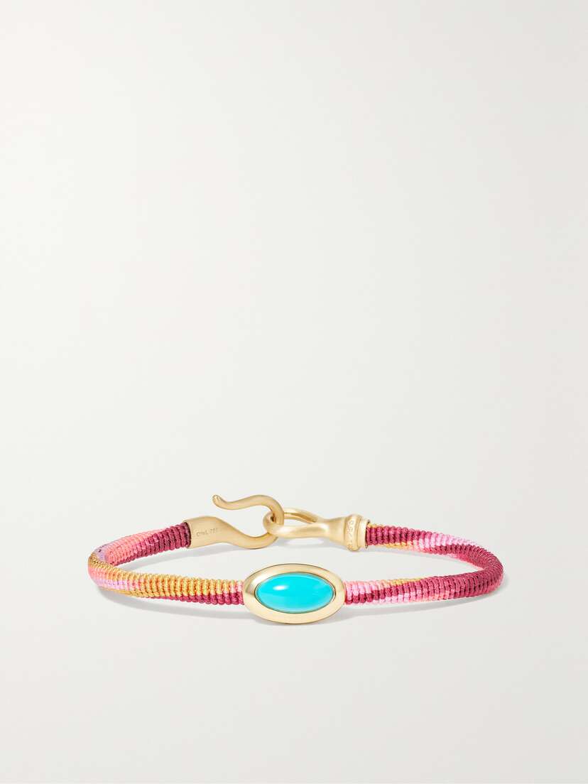 OLE LYNGGAARD COPENHAGEN Life 18-karat Gold, Turquoise And Cord Bracelet