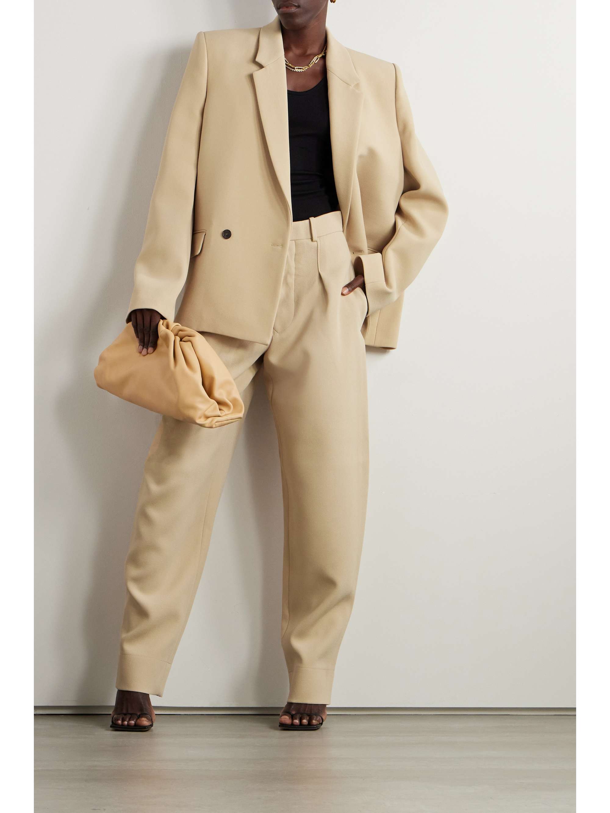 WARDROBE.NYC + Hailey Bieber double-breasted wool blazer