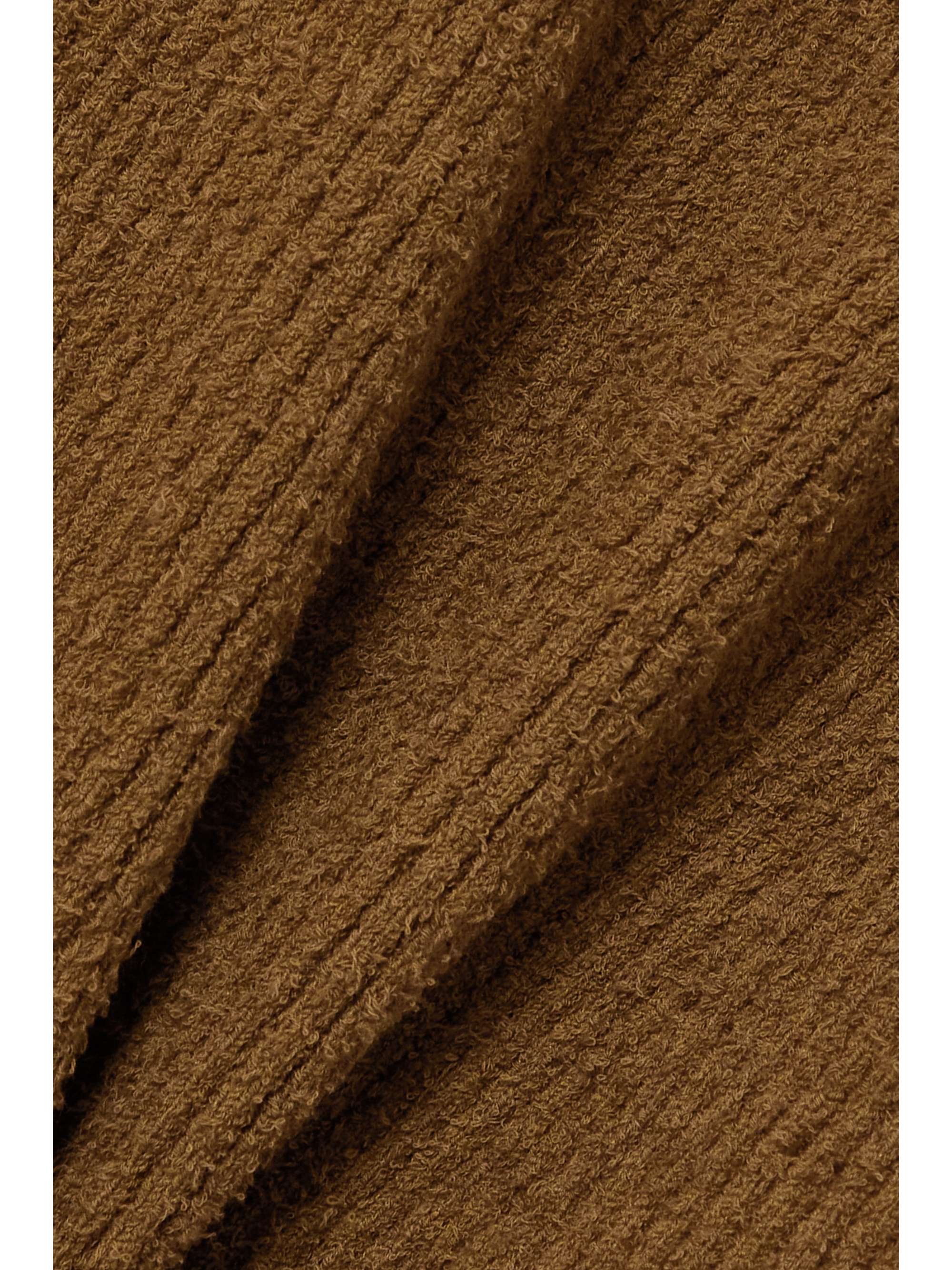 WARDROBE.NYC Ribbed bouclé-knit cotton-blend mini dress