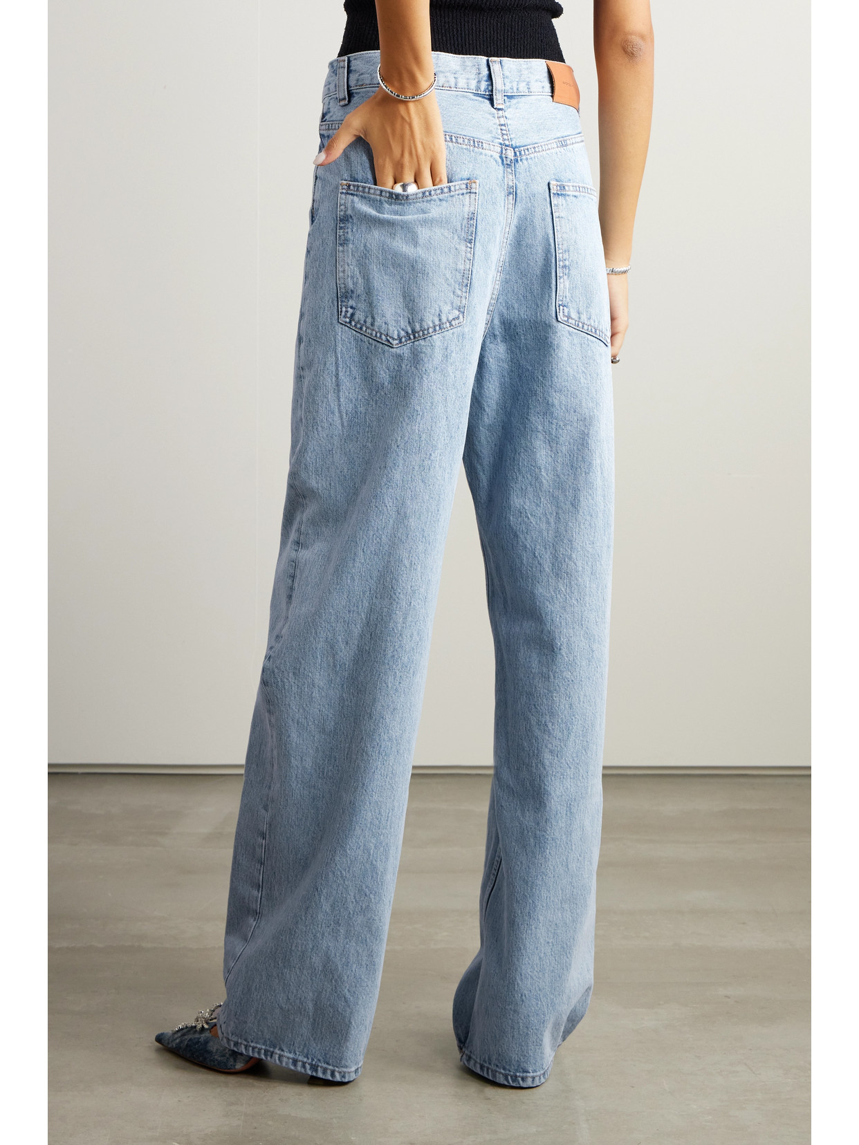 Wardrobe.nyc Women's Low Rise Denim Jeans In Blue
