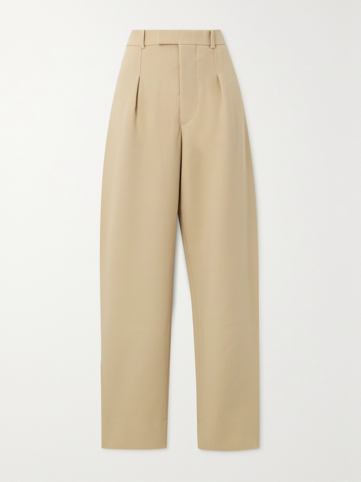 Wardrobe.nyc + Hailey Bieber Pleated Wool-crepe Wide-leg Pants In Brown