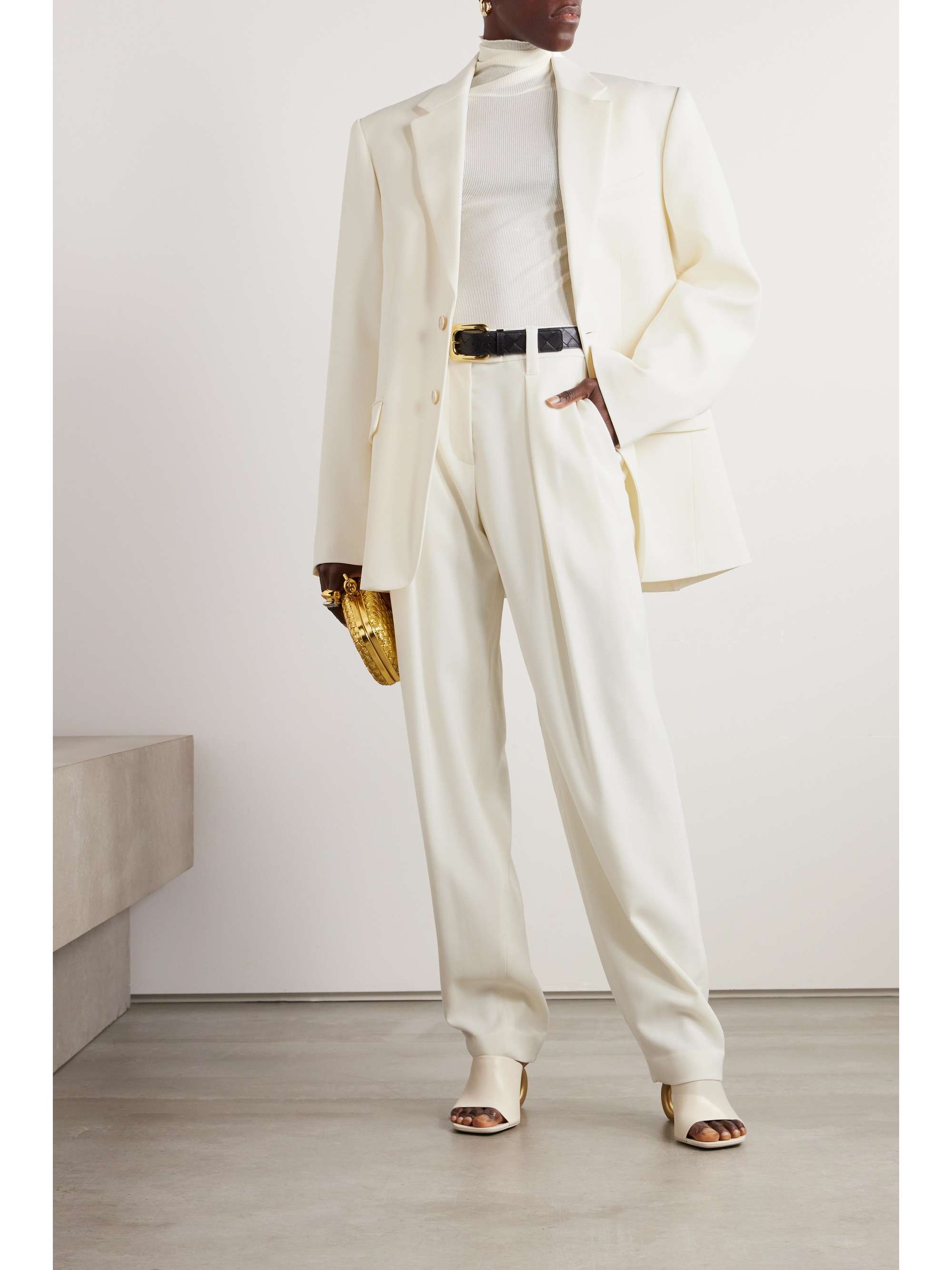 White sales wool blazer