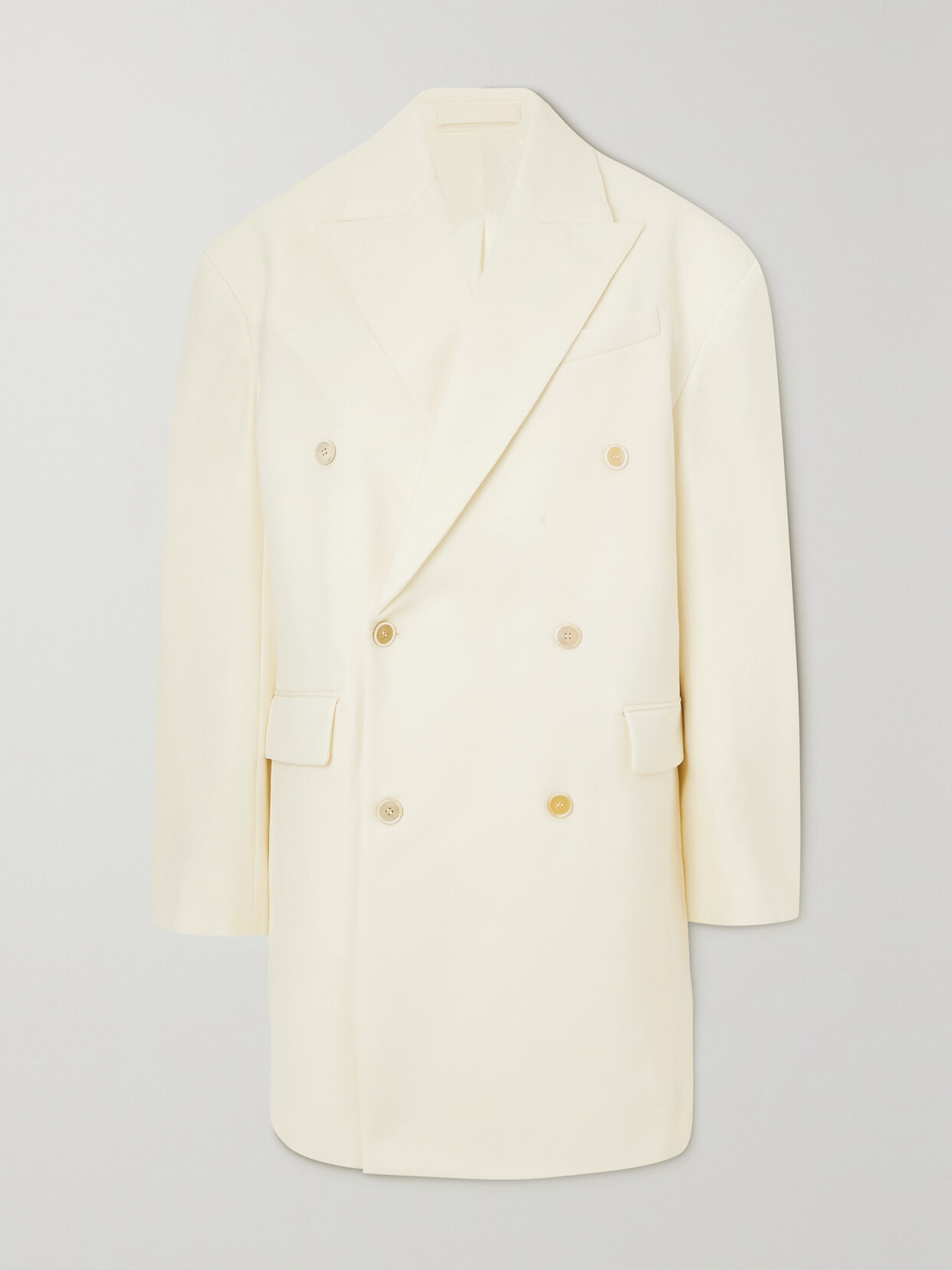 WARDROBE. NYC - Oversized Double-breasted Grain De Poudre Wool Coat - Off-white