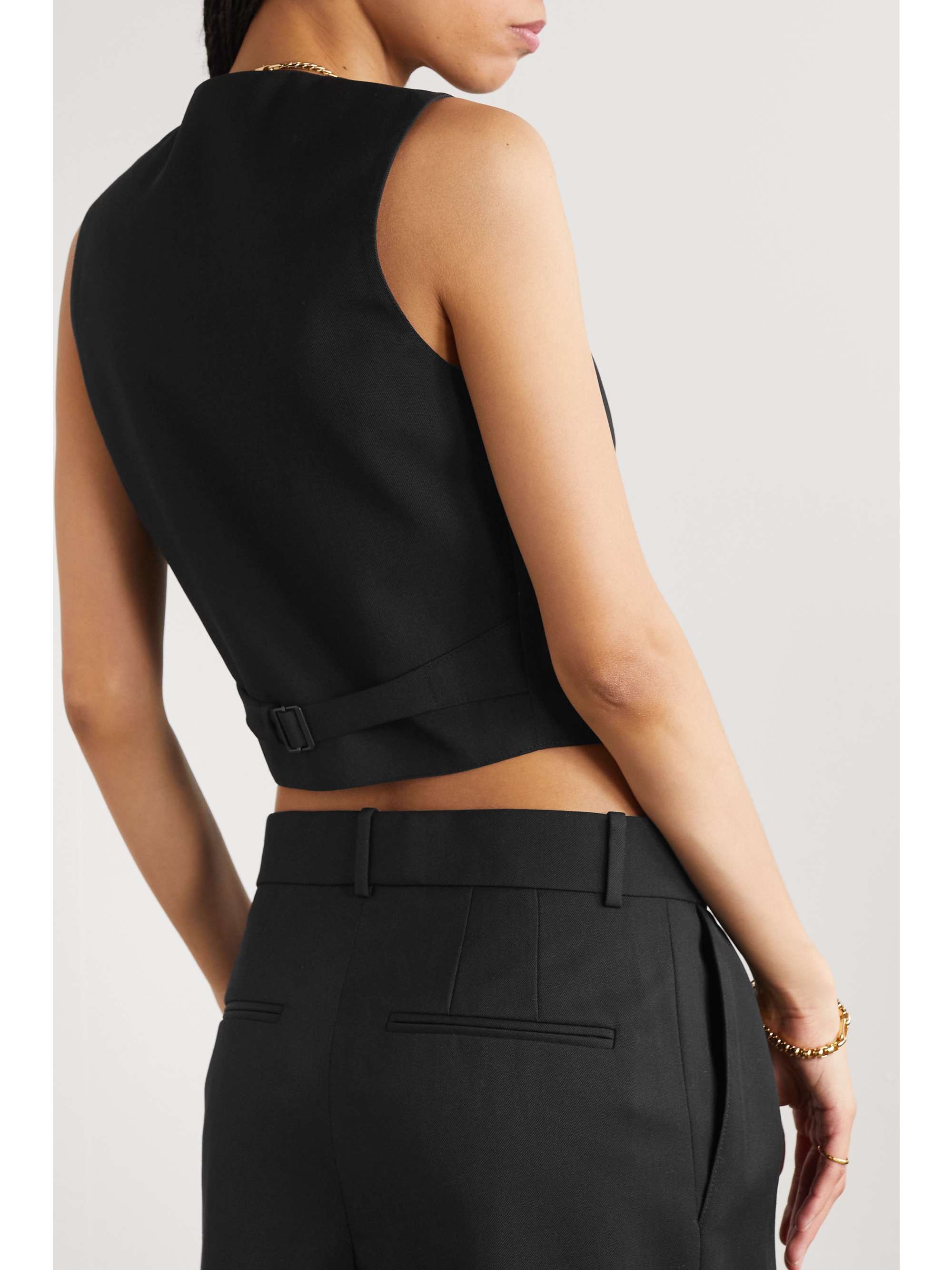 WARDROBE.NYC Cropped grain de poudre wool vest NETAPORTER
