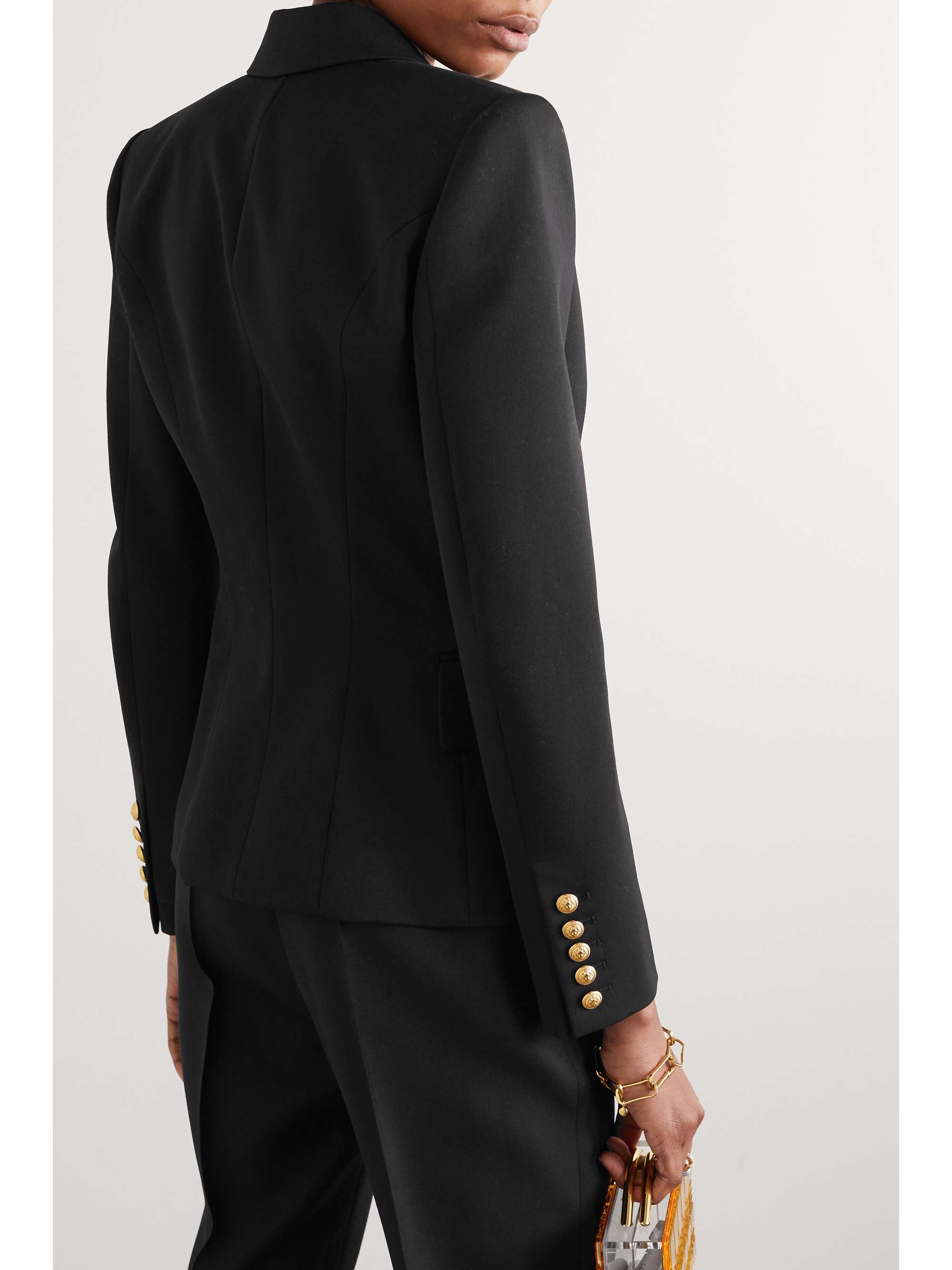 BALMAIN Double-breasted wool-twill blazer