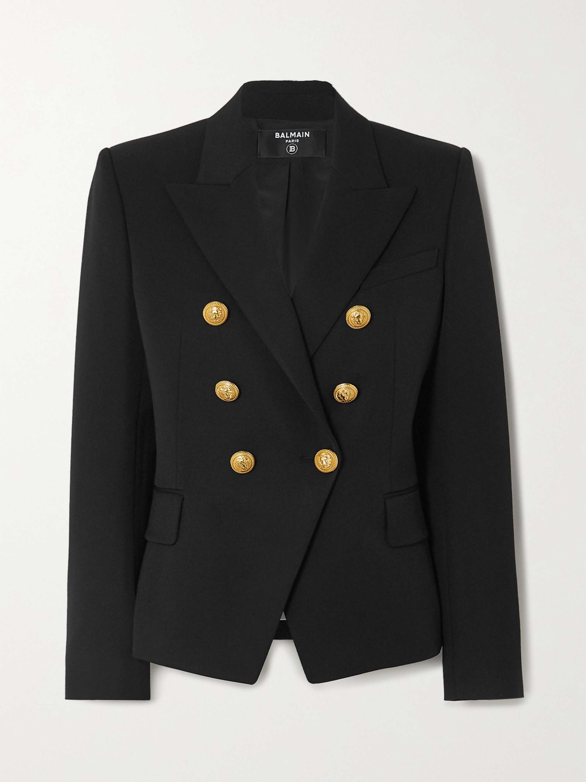 BALMAIN Double-breasted wool-twill blazer | NET-A-PORTER