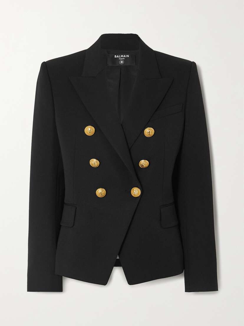 Balmain Double-breasted Wool-twill Blazer