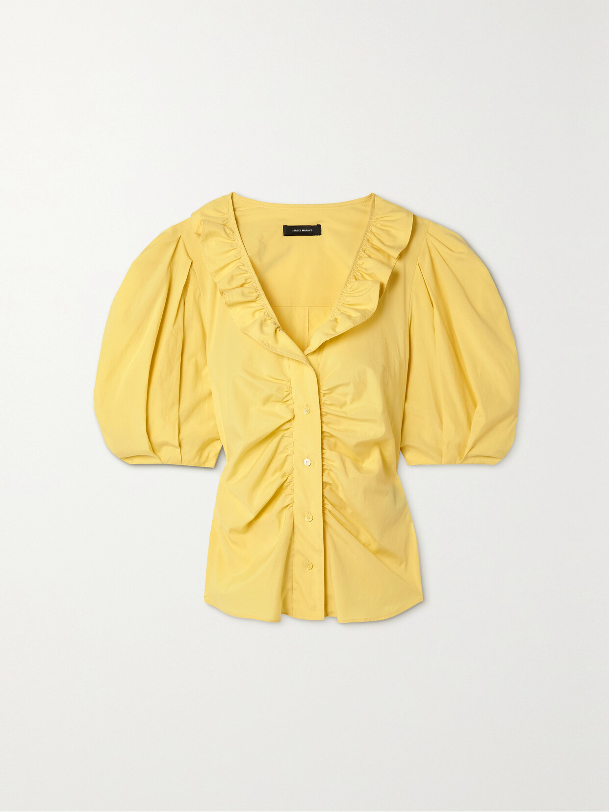 Isabel Marant - Catalia Silk And Cotton-blend Blouse - Yellow