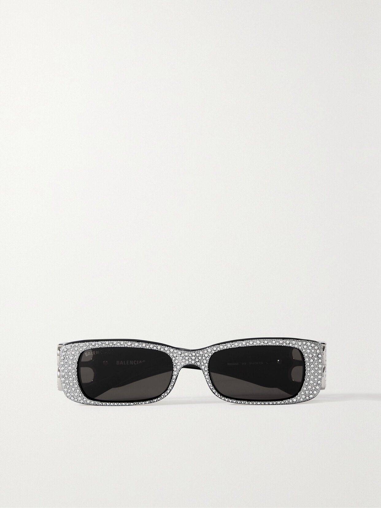 Balenciaga Eyewear - Dynasty Square-frame Embellished Acetate And Silver-tone Sunglasses - Gray