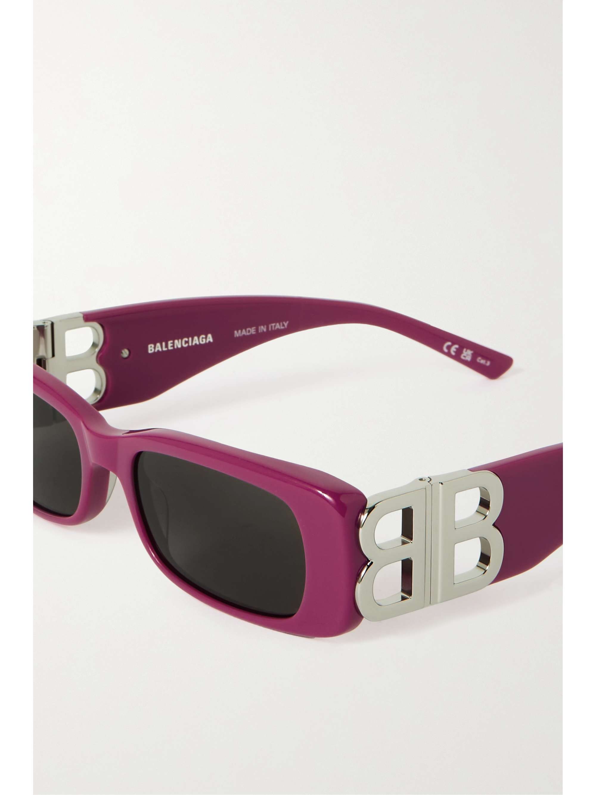BALENCIAGA EYEWEAR Dynasty BB rectangular-frame acetate sunglasses