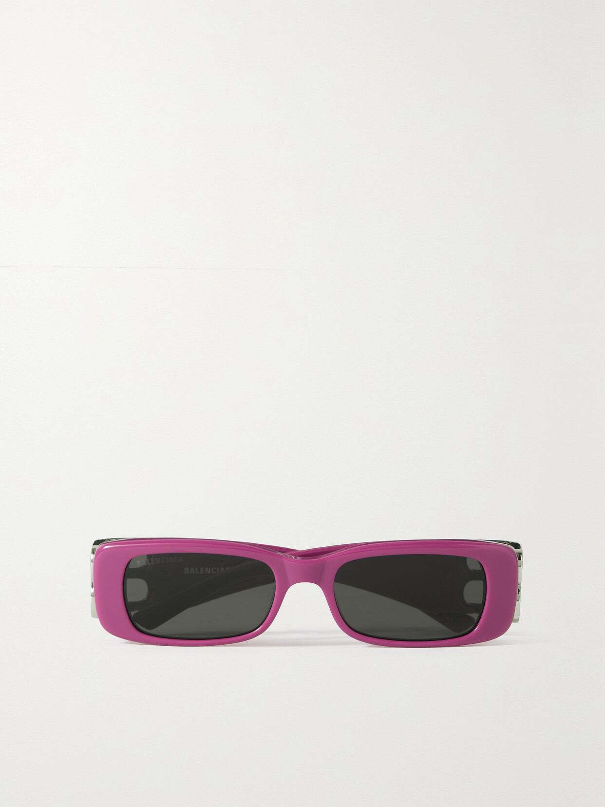 Balenciaga Eyewear - Dynasty Bb Square-frame Acetate And Silver-tone Sunglasses - Pink