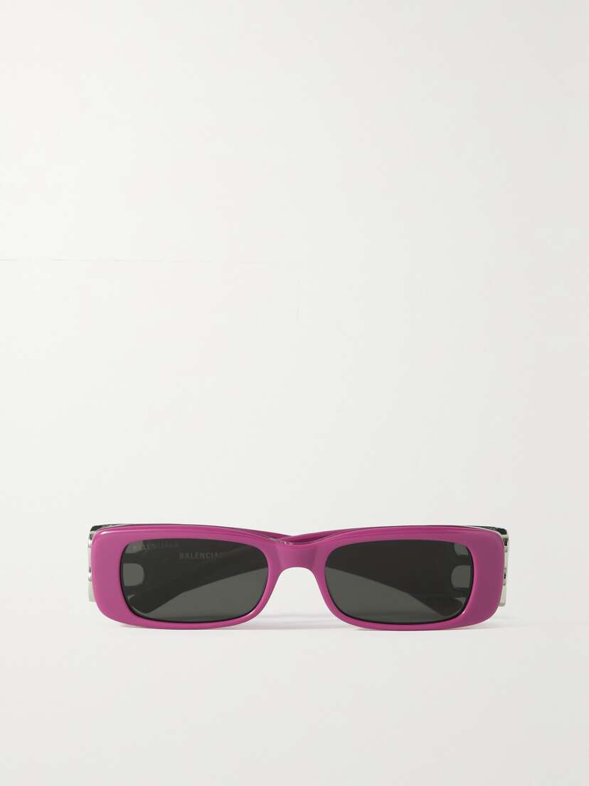 Balenciaga Dynasty Bb Square-frame Acetate And Silver-tone Sunglasses