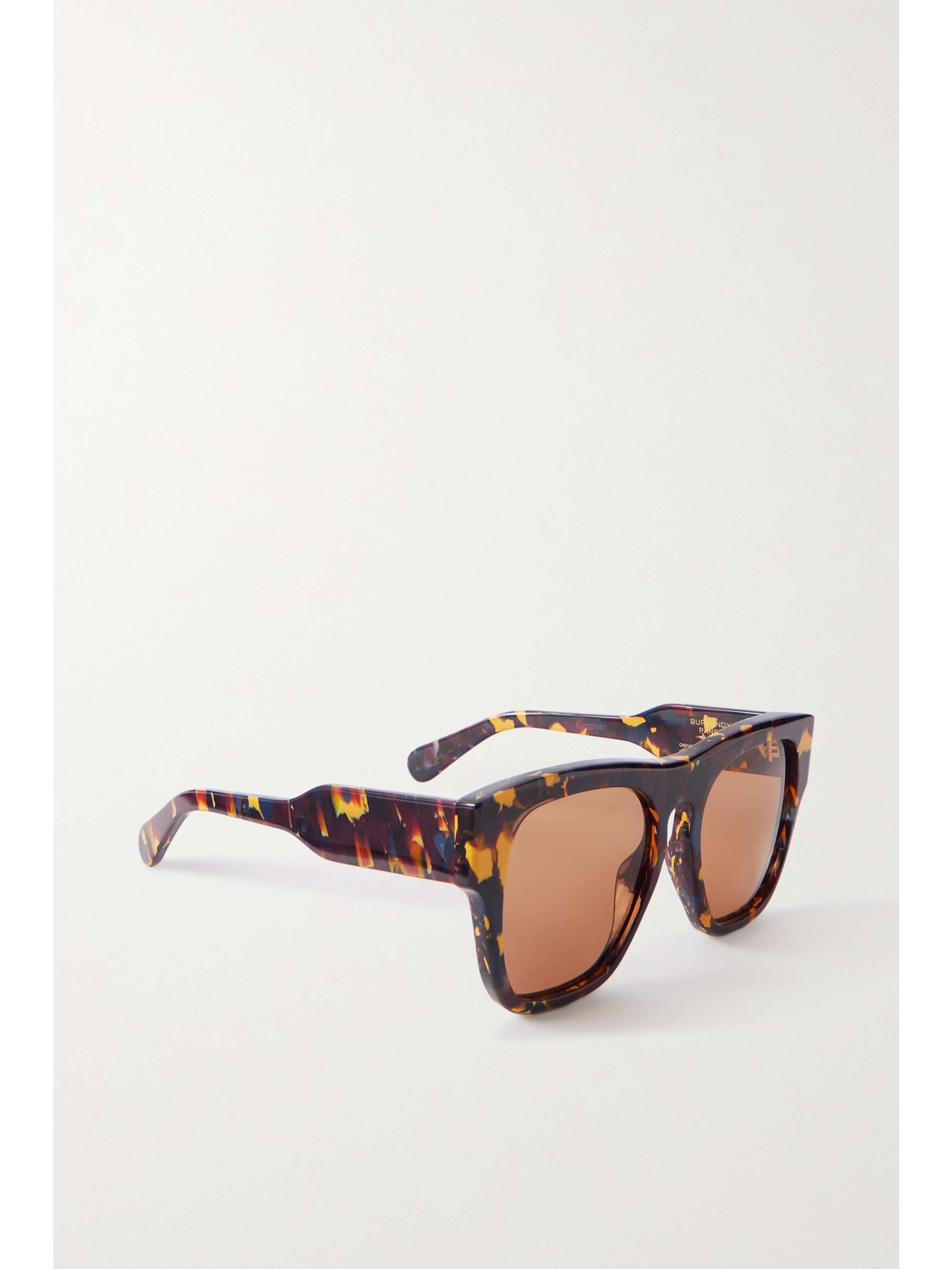 CHLOÉ EYEWEAR + NET SUSTAIN Gayia oversized square-frame tortoiseshell recycled-acetate sunglasses