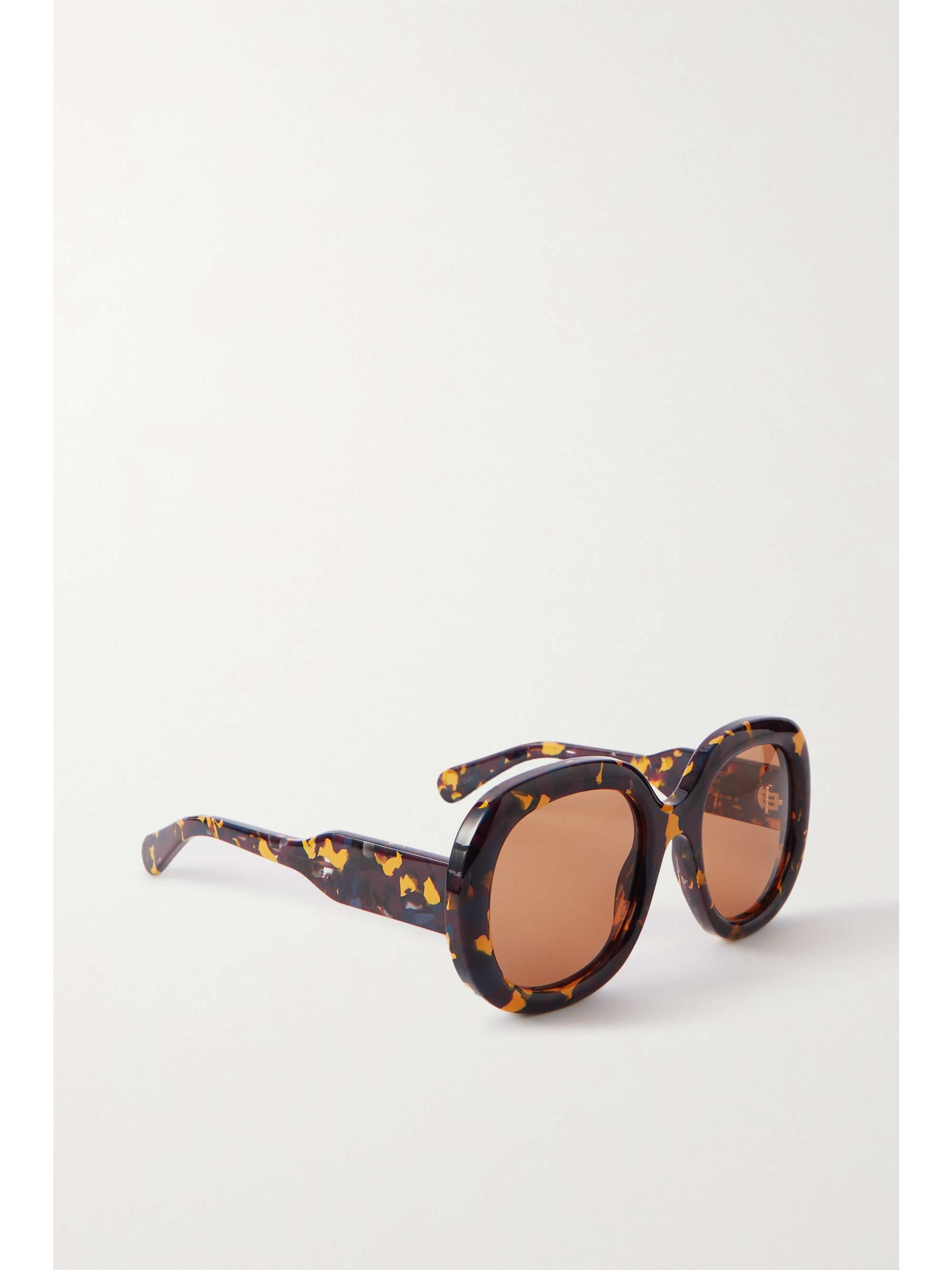 CHLOÉ EYEWEAR + NET SUSTAIN Gayia oversized round-frame tortoiseshell recycled-acetate sunglasses