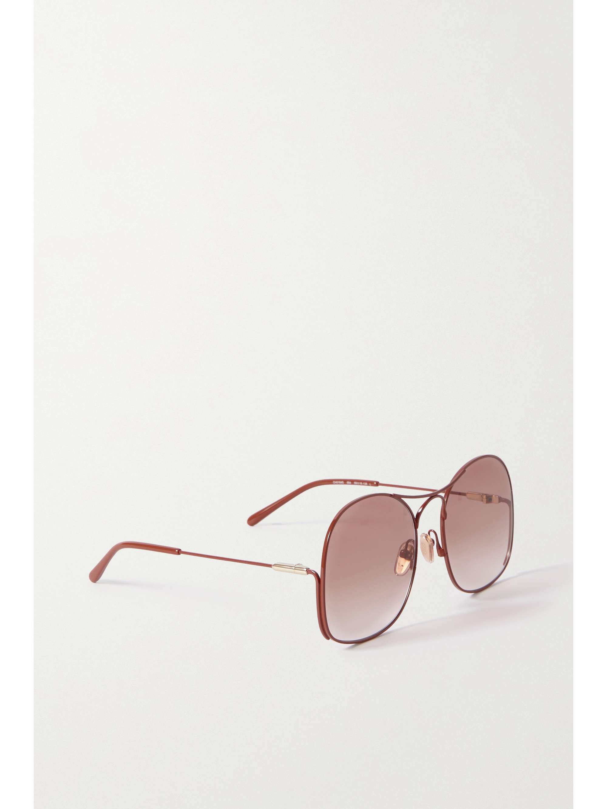CHLOÉ EYEWEAR Elys oversized round-frame coated-metal sunglasses