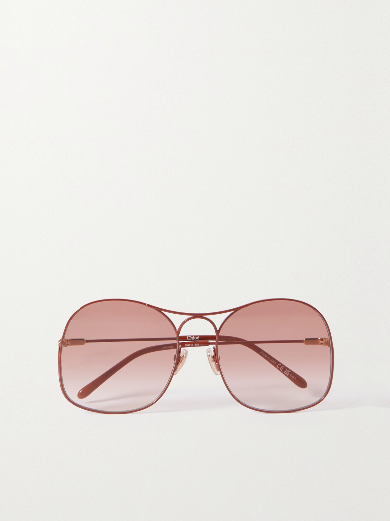 Chloé - Elys Oversized Round-frame Coated-metal Sunglasses - Brown