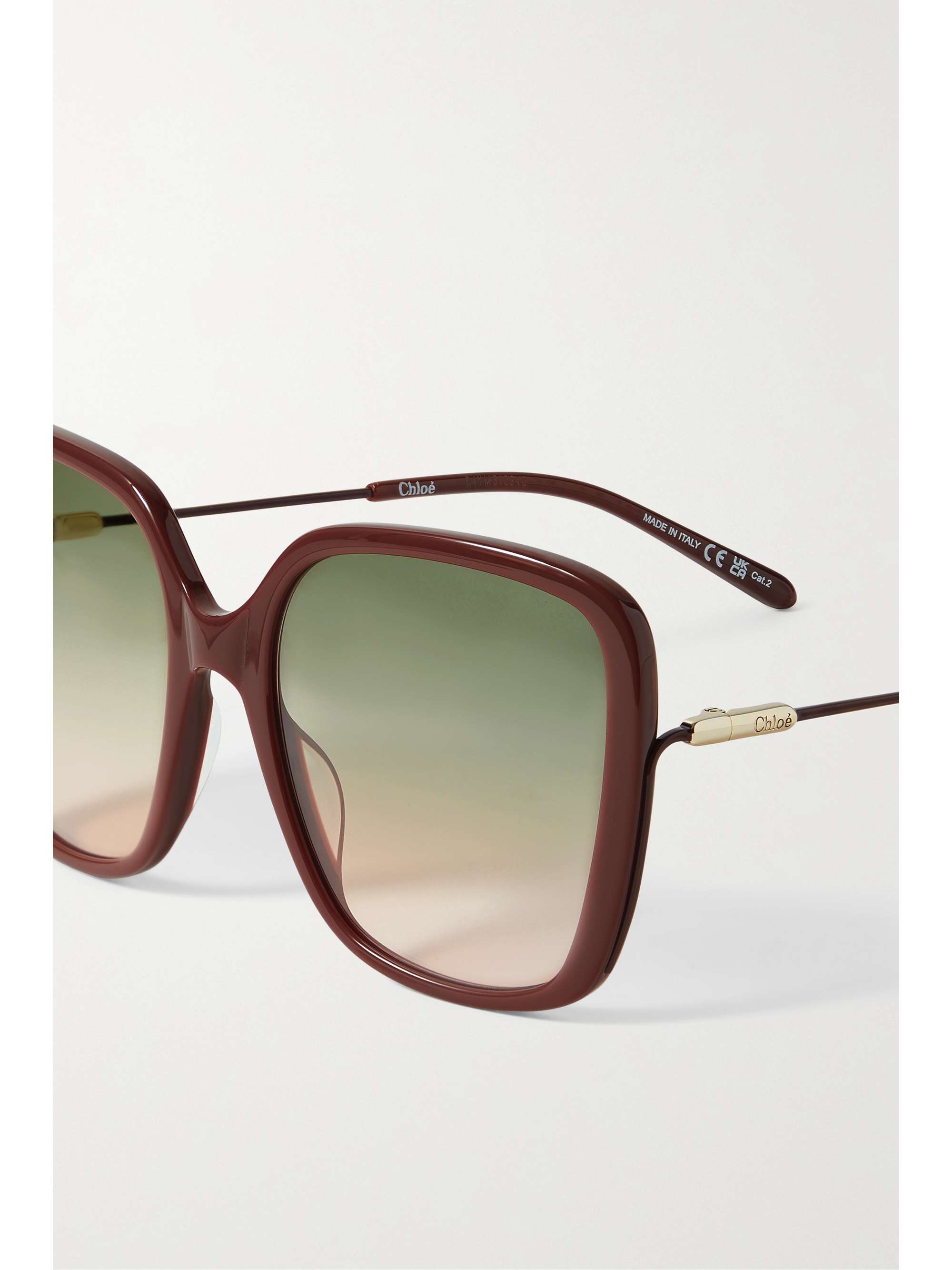 CHLOÉ EYEWEAR Elys Oversized-Sonnenbrille mit eckigem Rahmen aus Azetat