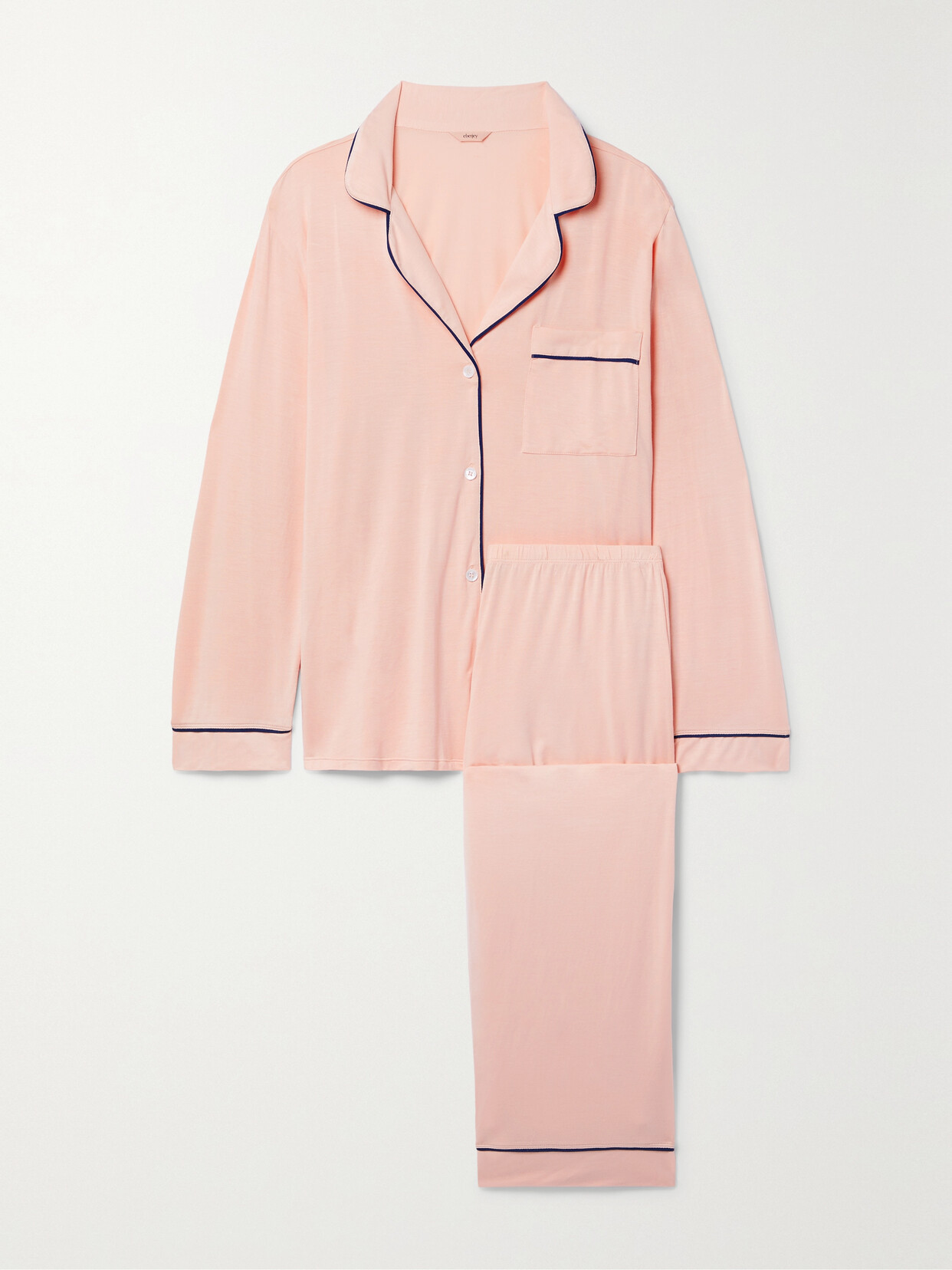 Eberjey - Gisele The Tuxedo Stretch-tencel Modal Jersey Pajama Set - Pink