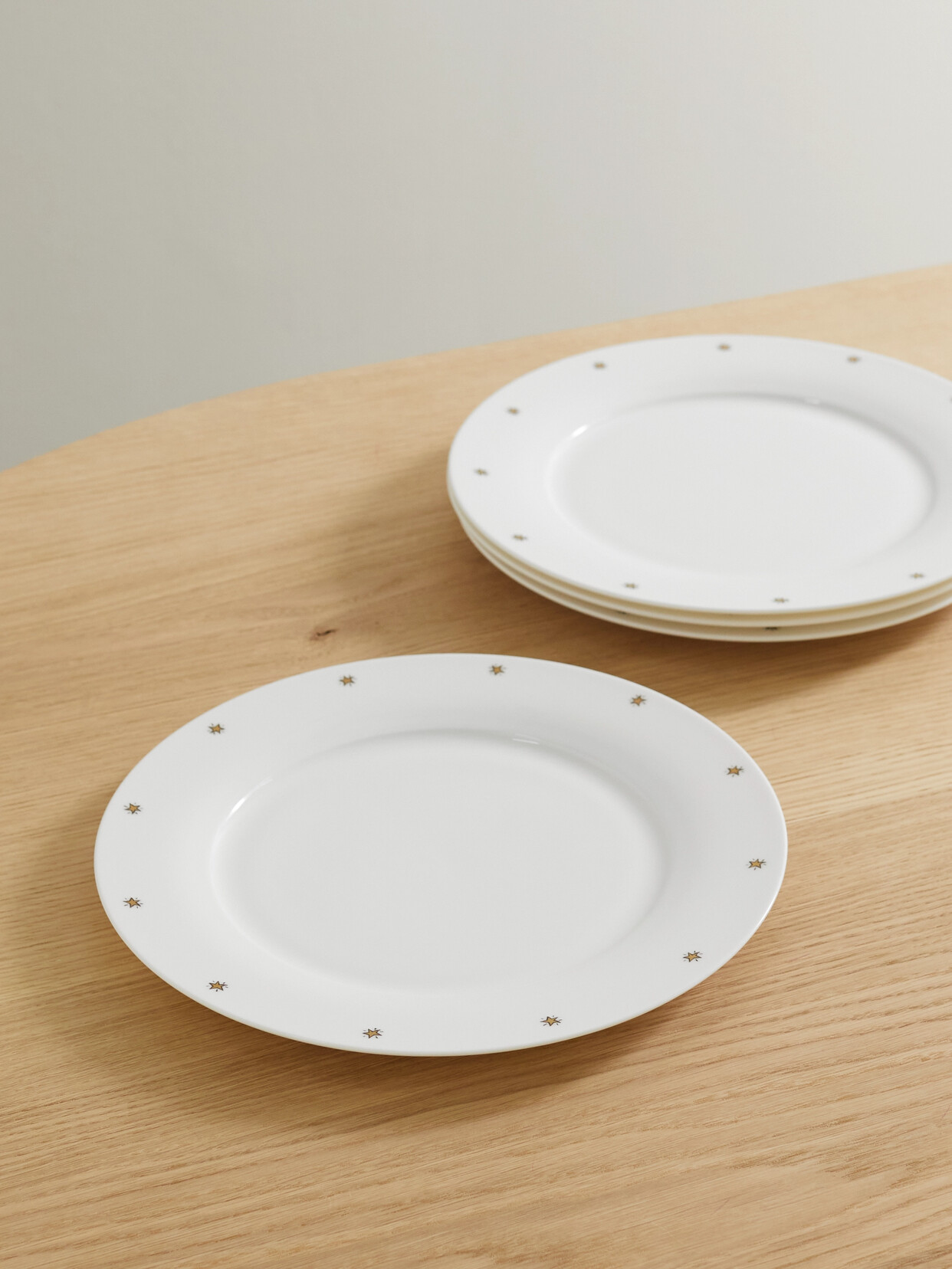 Josephine Dessine - Twinkle Set Of Four 26cm Porcelain Dinner Plates - White