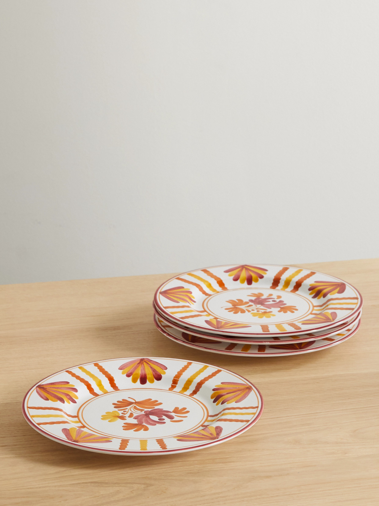 Cabana - Blossom Set Of Four Painted Ceramic Dinner Plates - Multi