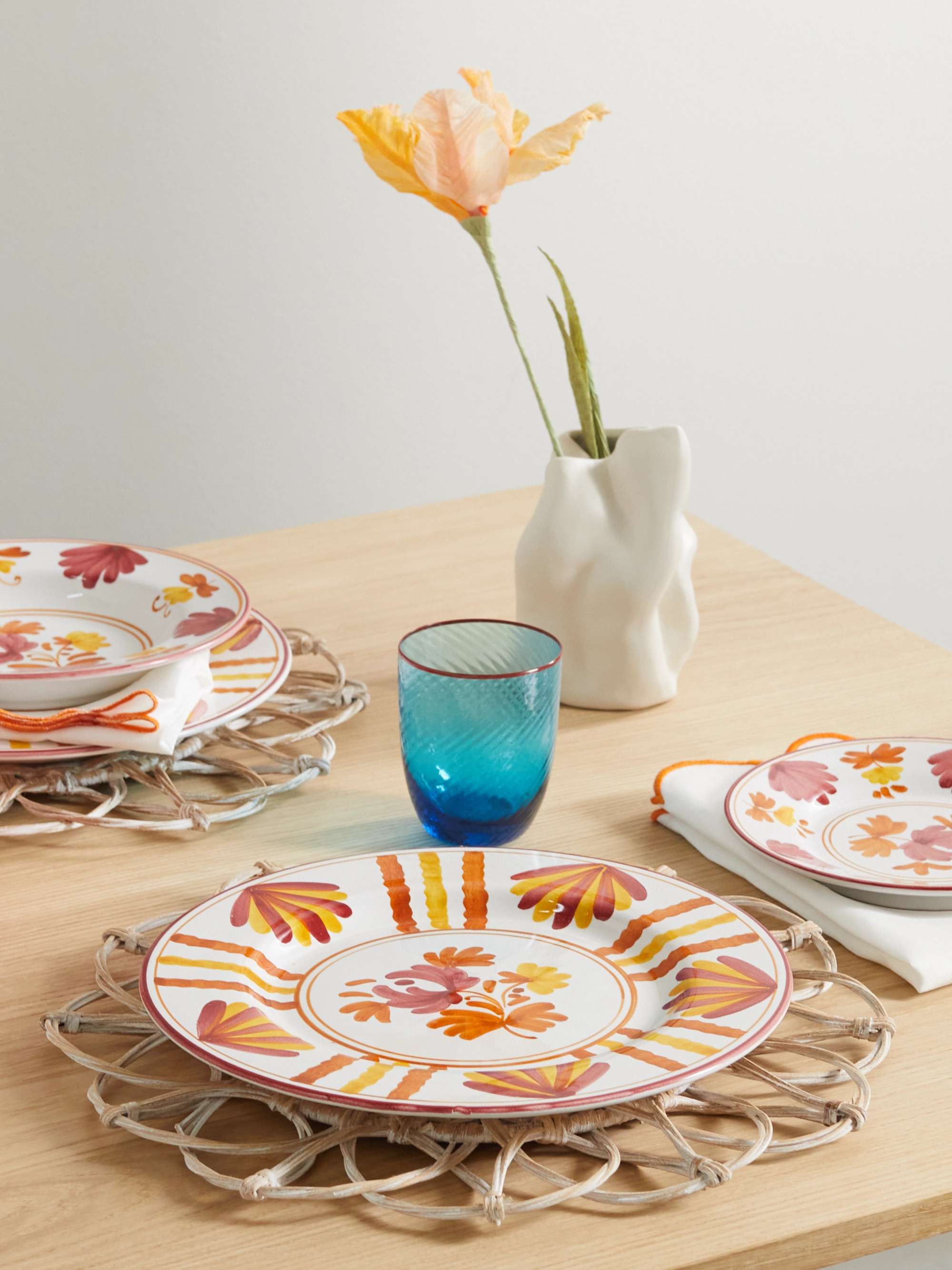 CABANA Blossom set of four 20cm ceramic dessert plates