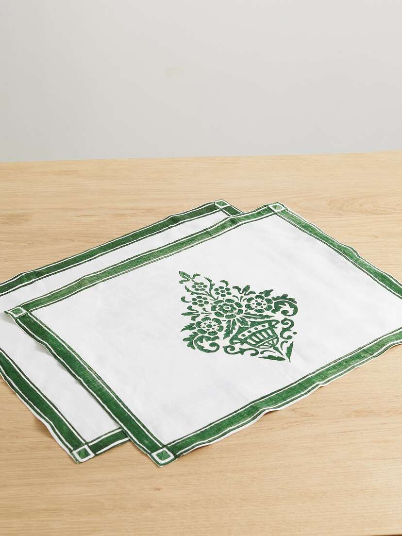 Cabana Mirandola Set Of Two Printed Linen Placemats