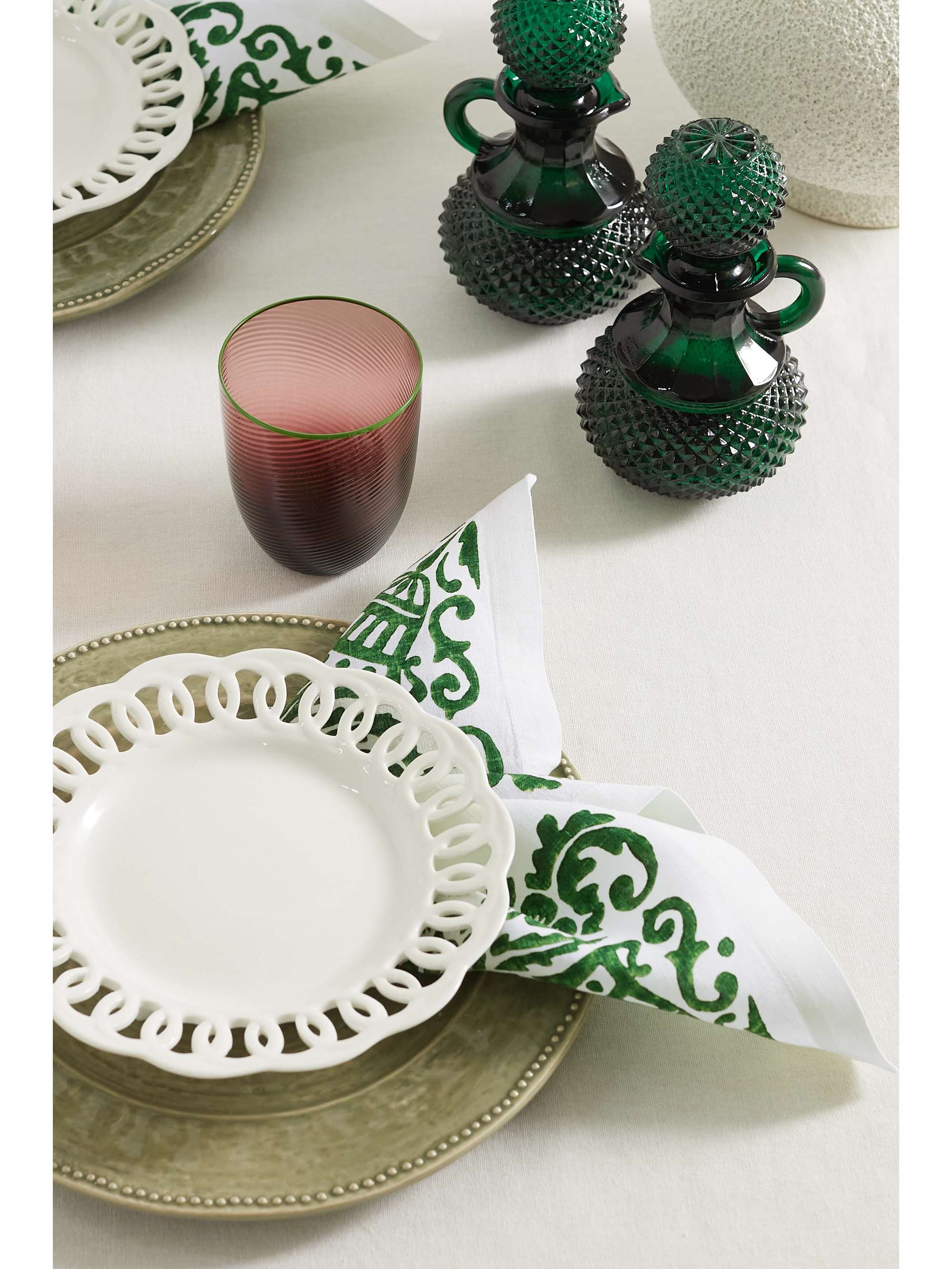 CABANA Mirandola set of four printed linen napkins