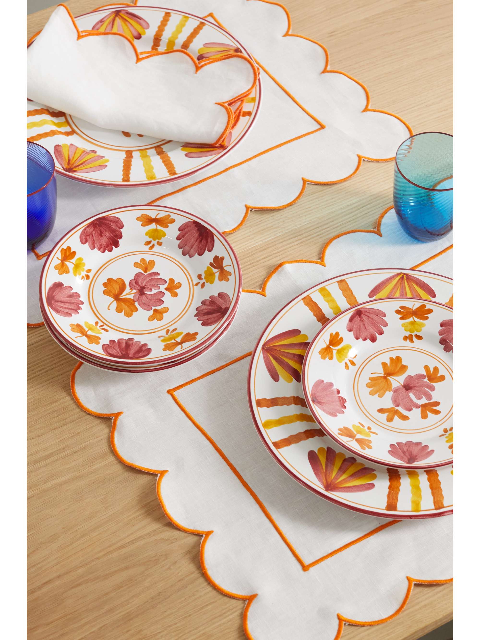 CABANA Blossom set of four 20cm ceramic dessert plates