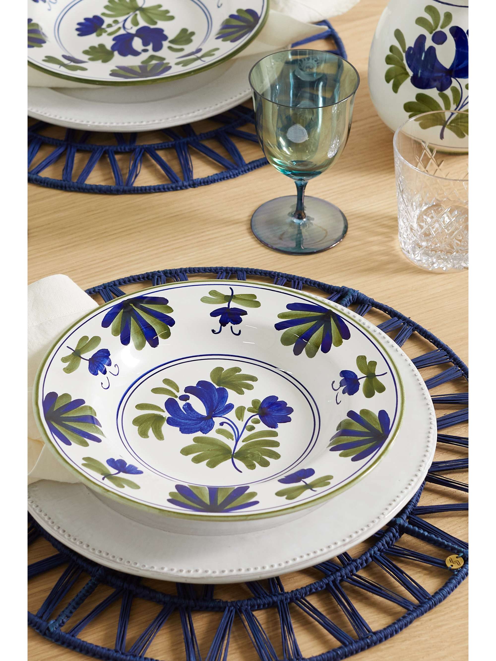 CABANA Blossom set of four 20cm ceramic dessert plates