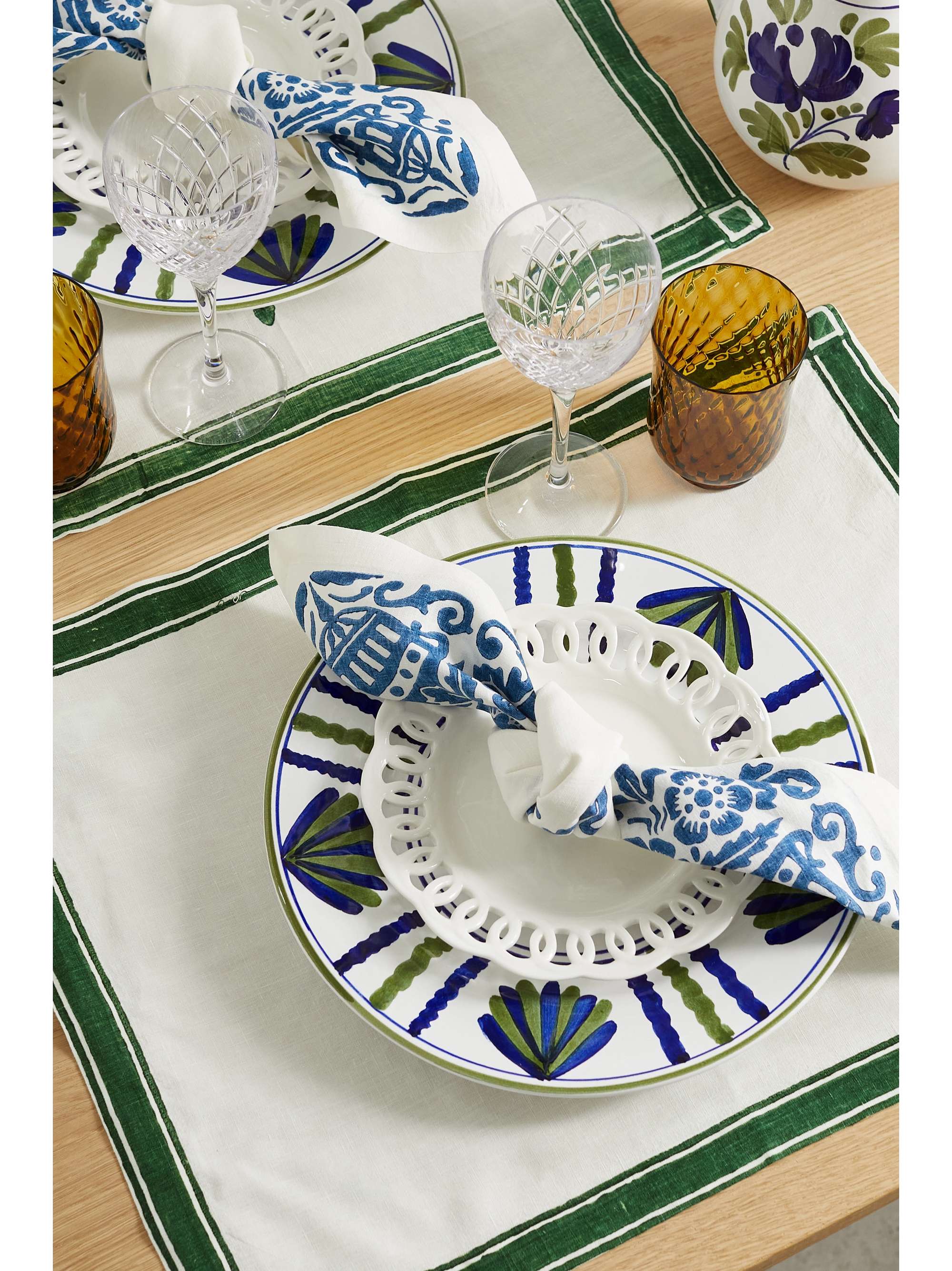 CABANA Blossom set of four 20cm ceramic dessert plates