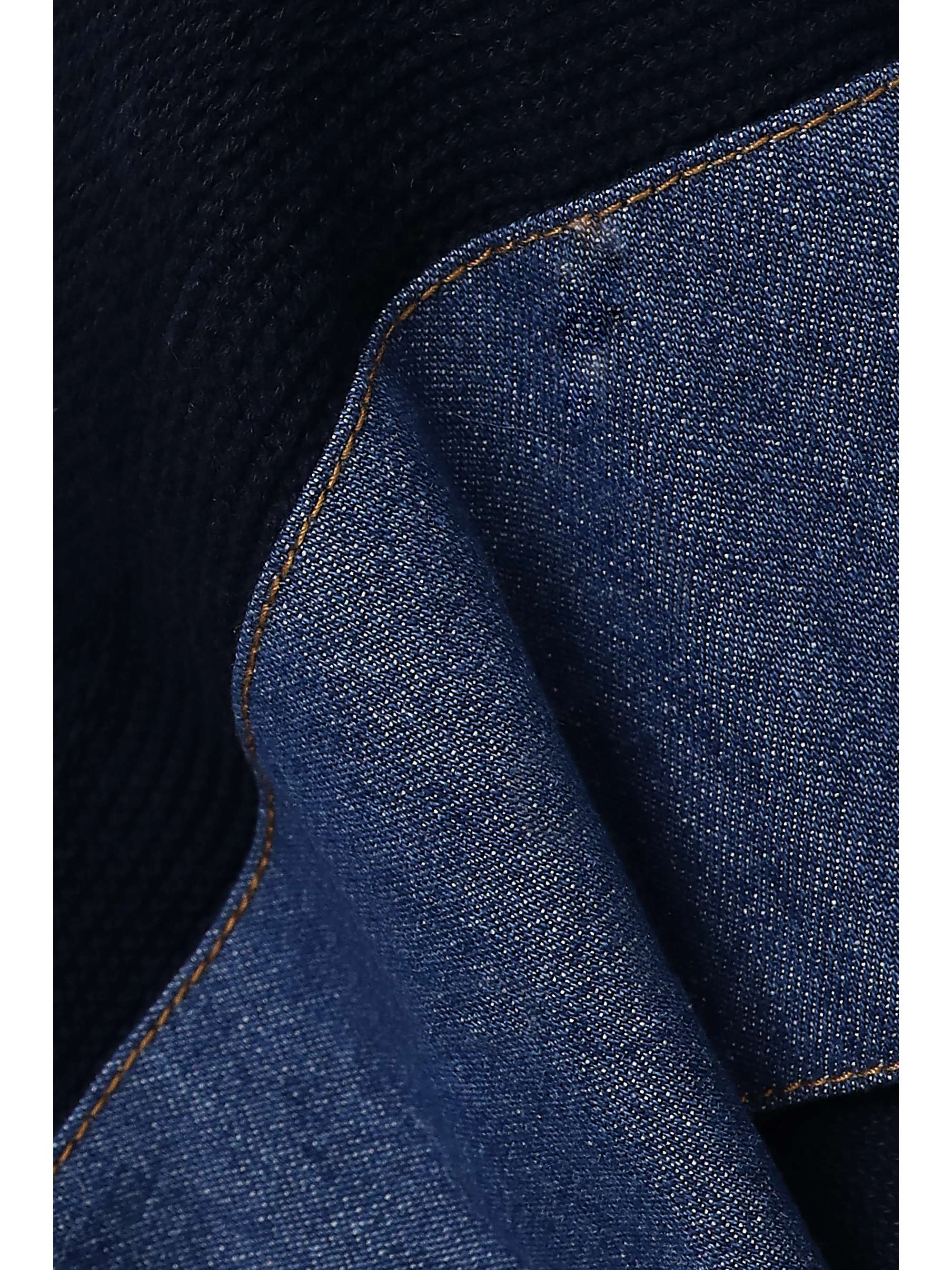 SEE BY CHLOÉ Hooded denim-paneled cotton hoodie
