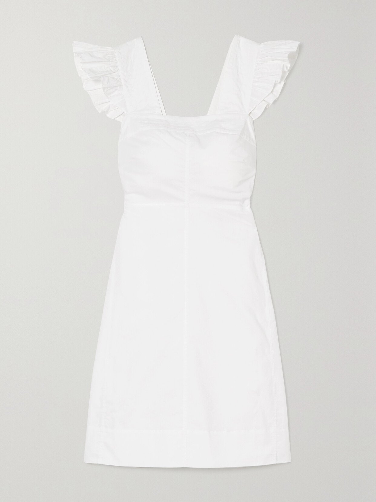See By Chloé Ruffled Cotton-poplin Mini Dress In White