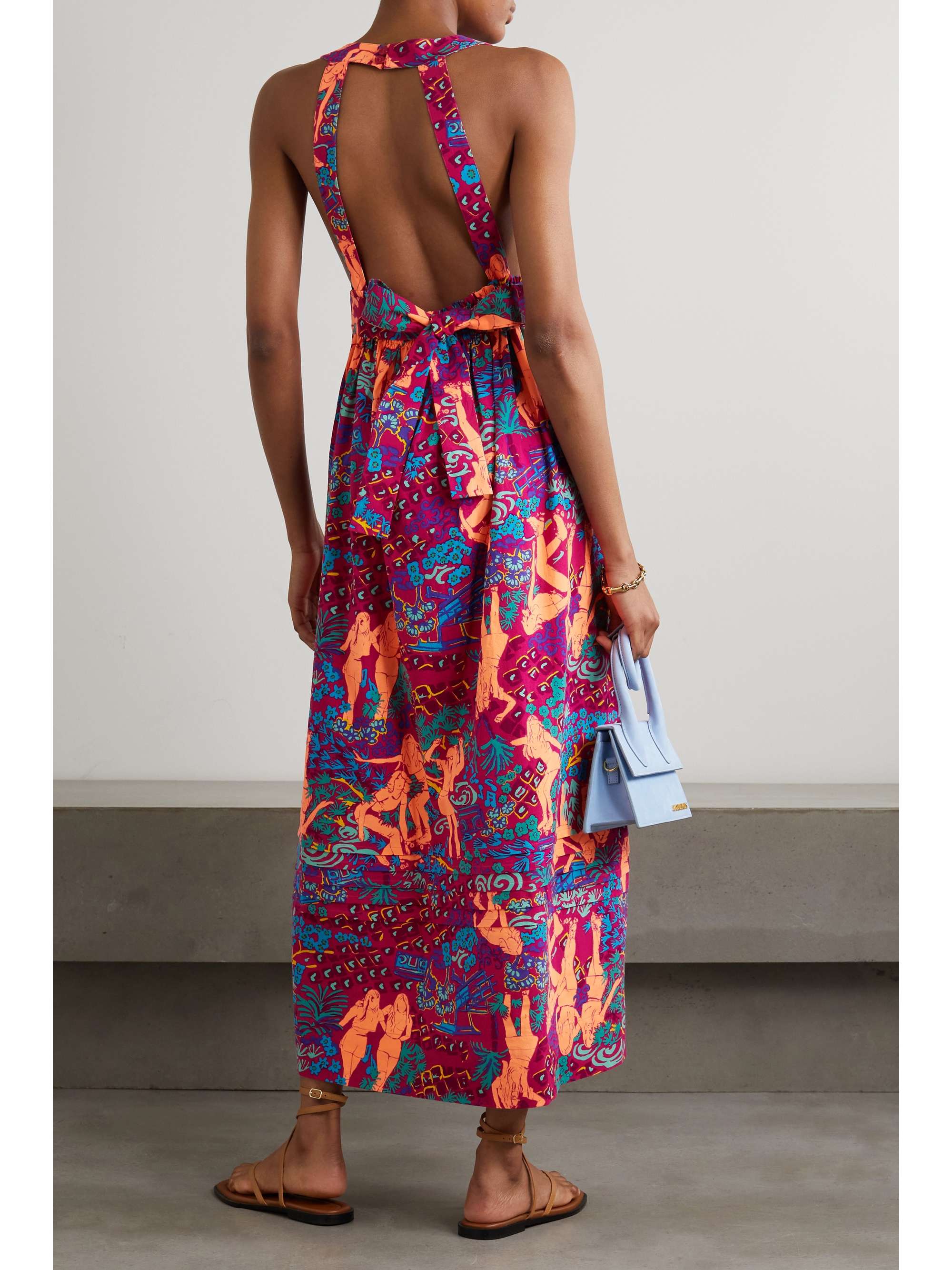SEE BY CHLOÉ Tie-detailed printed organic-cotton maxi dress