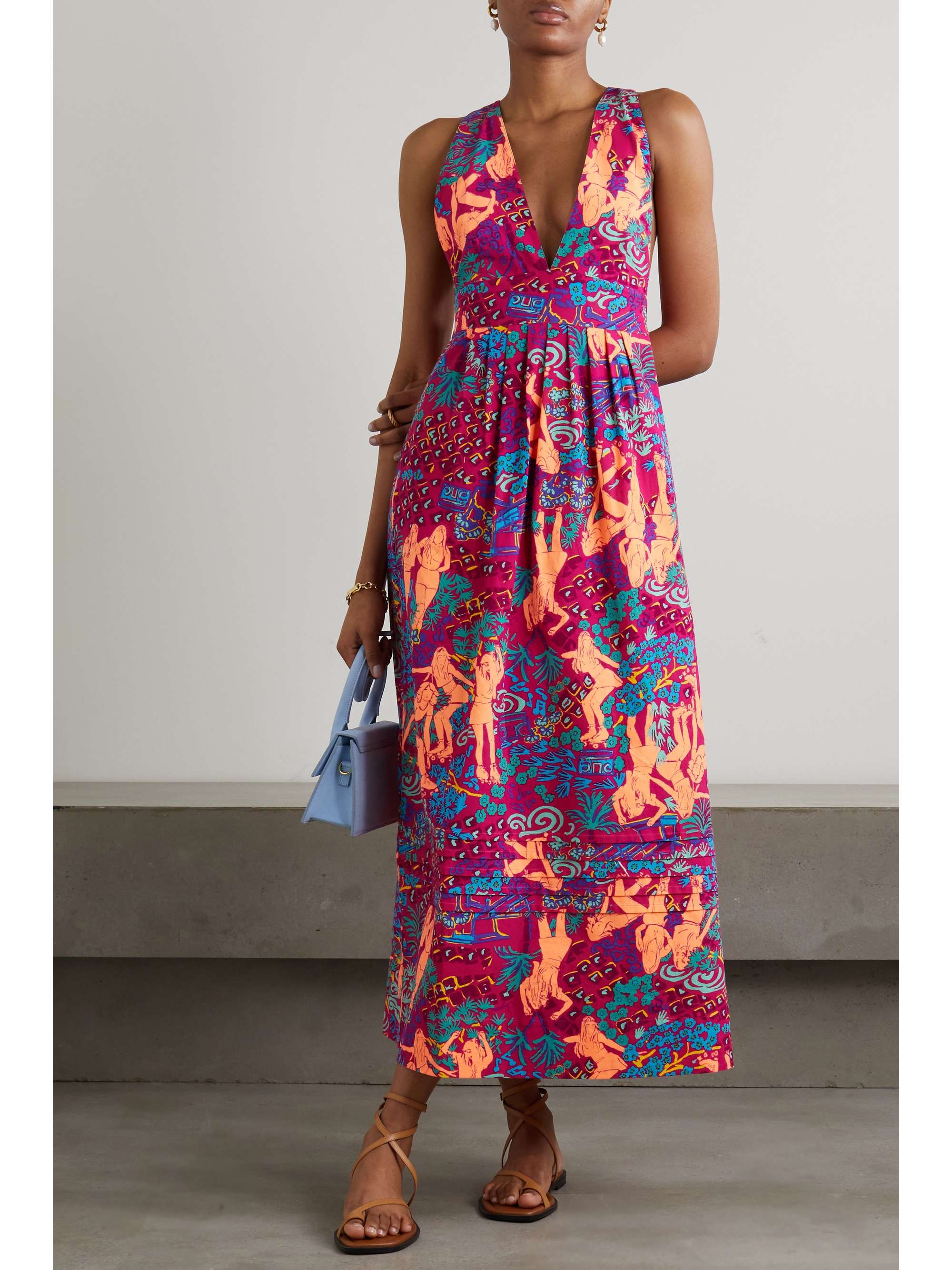 SEE BY CHLOÉ Tie-detailed printed organic-cotton maxi dress