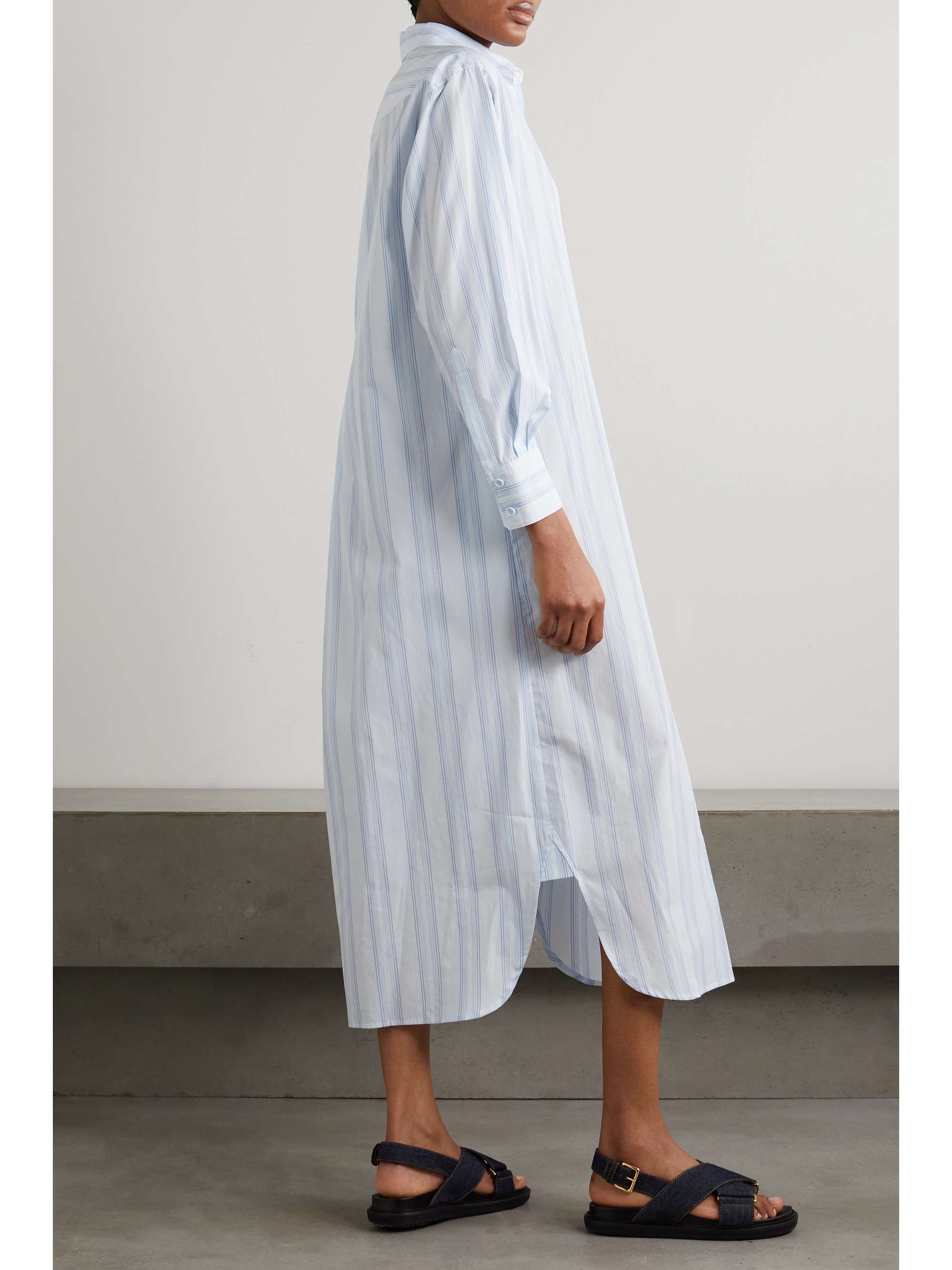 SEE BY CHLOÉ Striped cotton-poplin midi shirt dress
