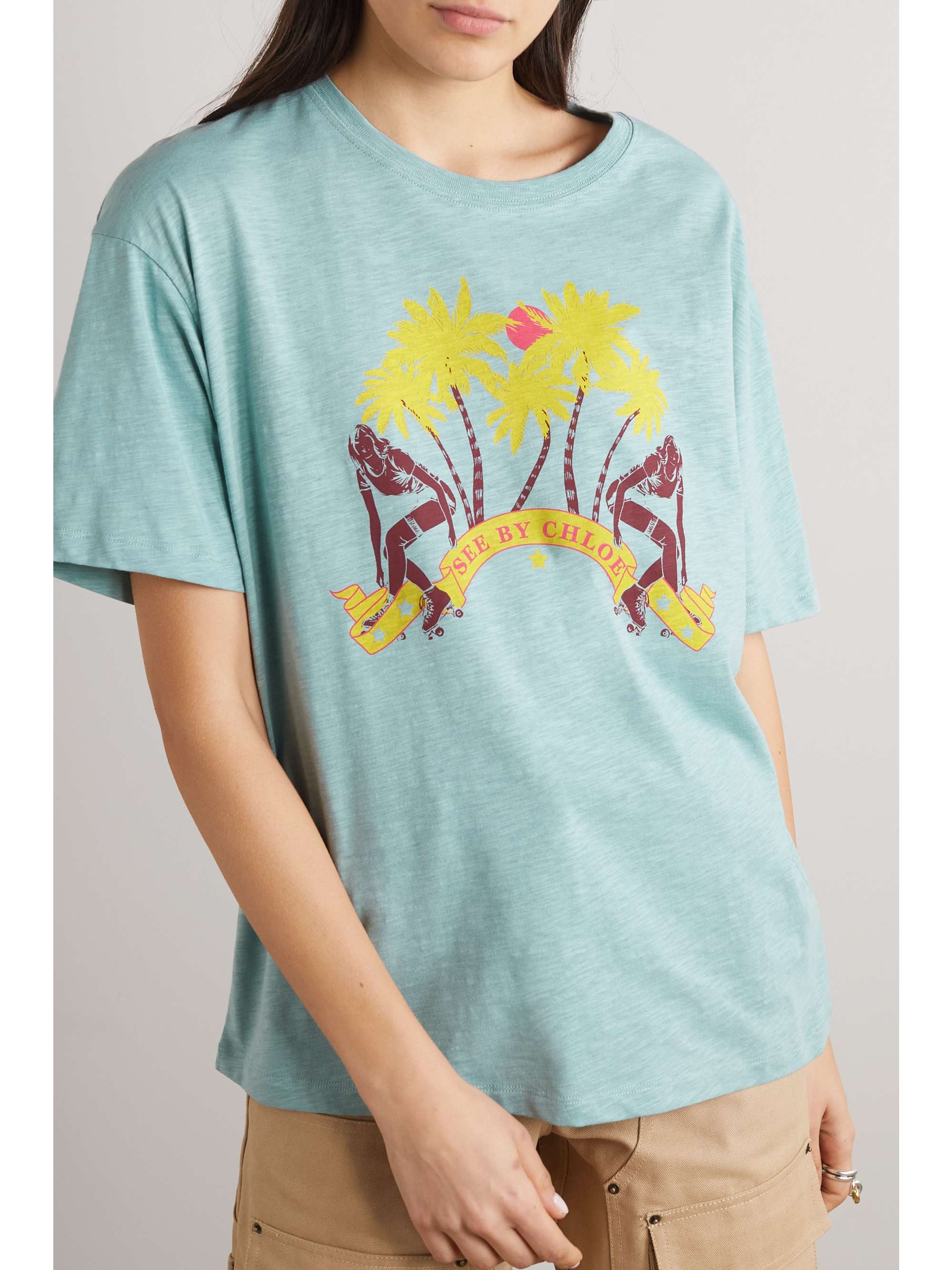 SEE BY CHLOÉ Printed cotton-jersey T-shirt