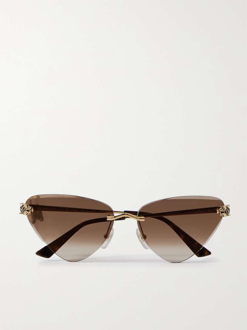 Cartier Eyewear Panthère Cat-eye Gold-tone Sunglasses