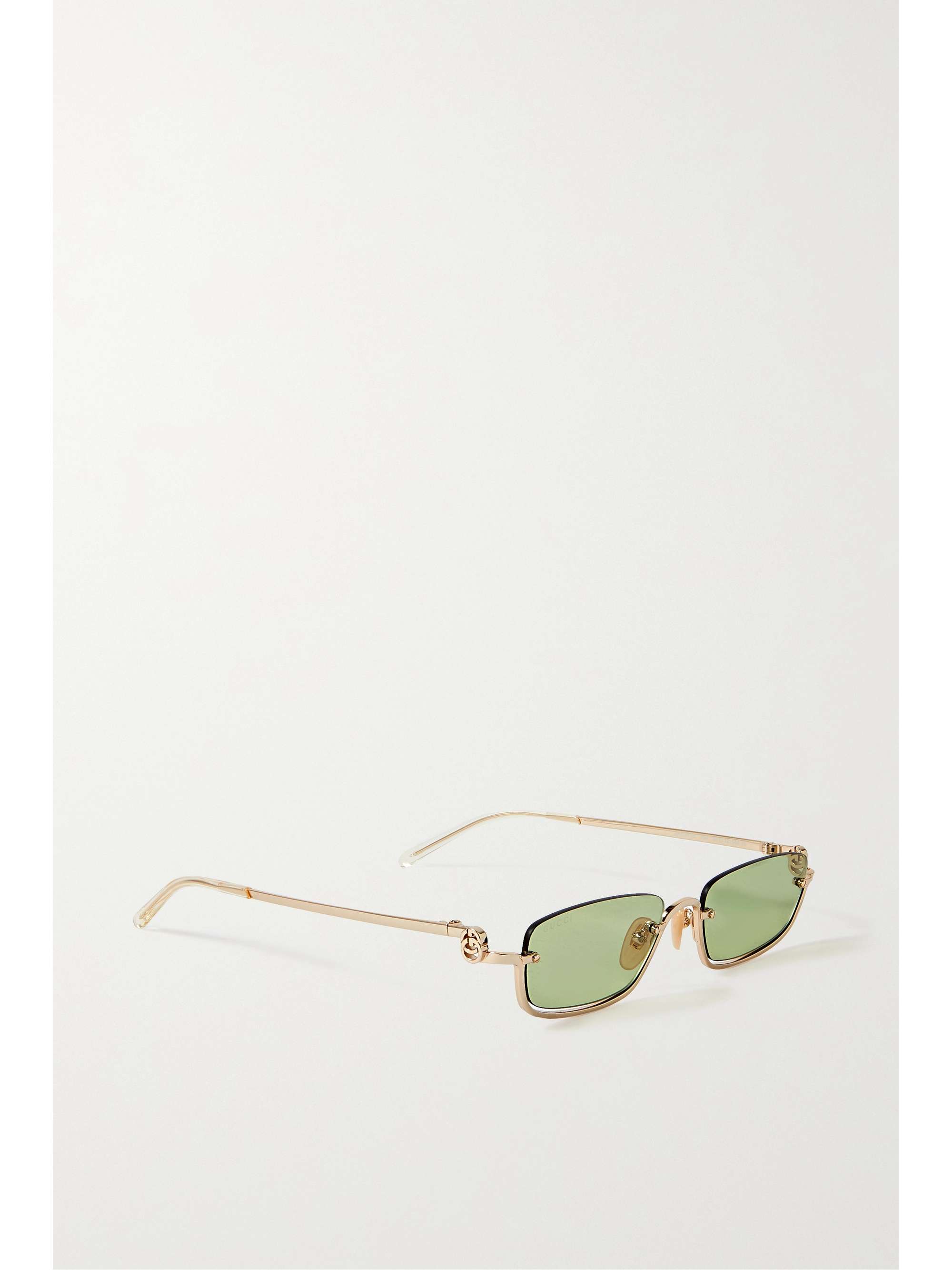 GUCCI EYEWEAR GG square-frame gold-tone sunglasses