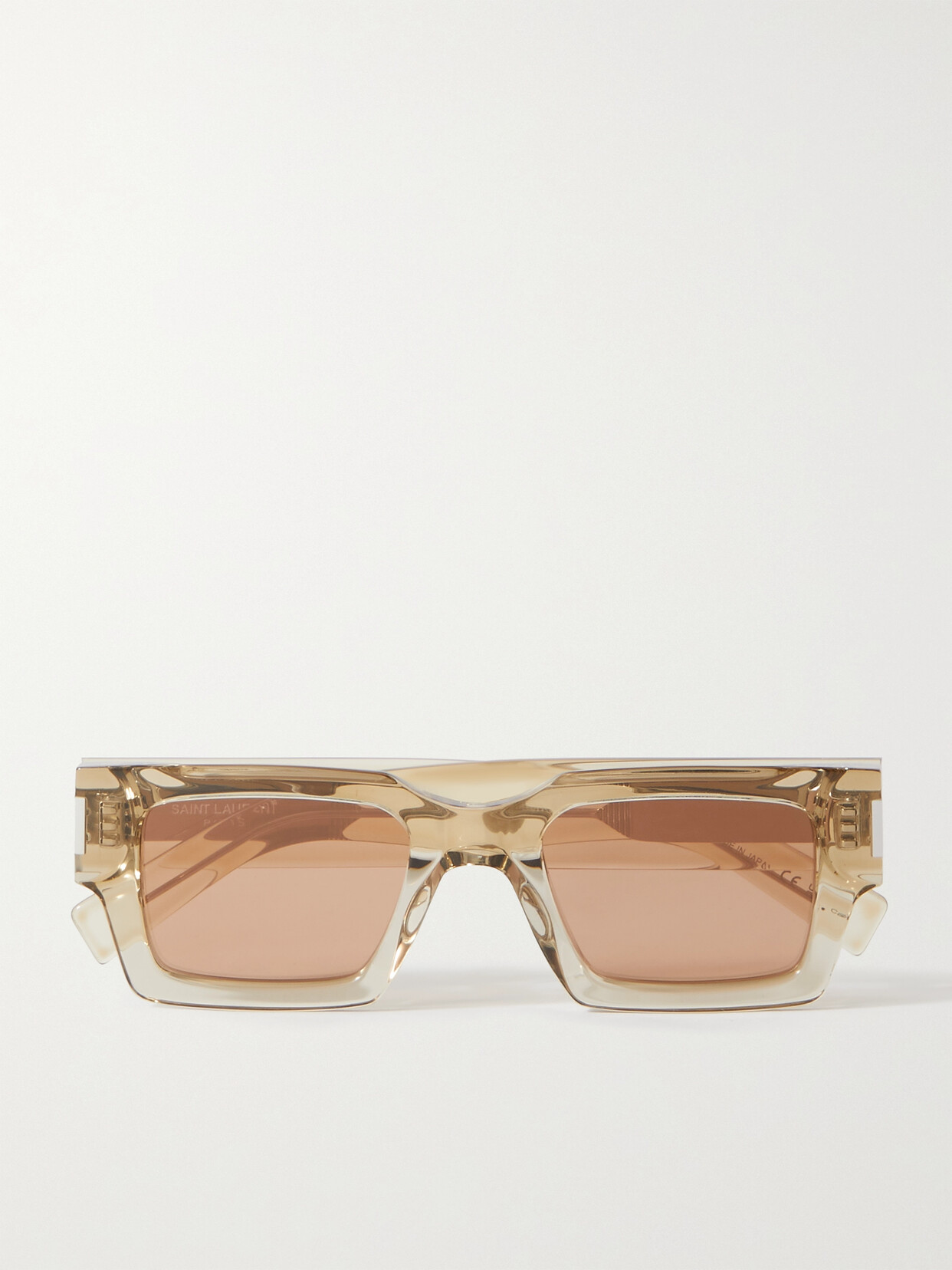 Saint Laurent Square-frame Acetate Sunglasses In Brown