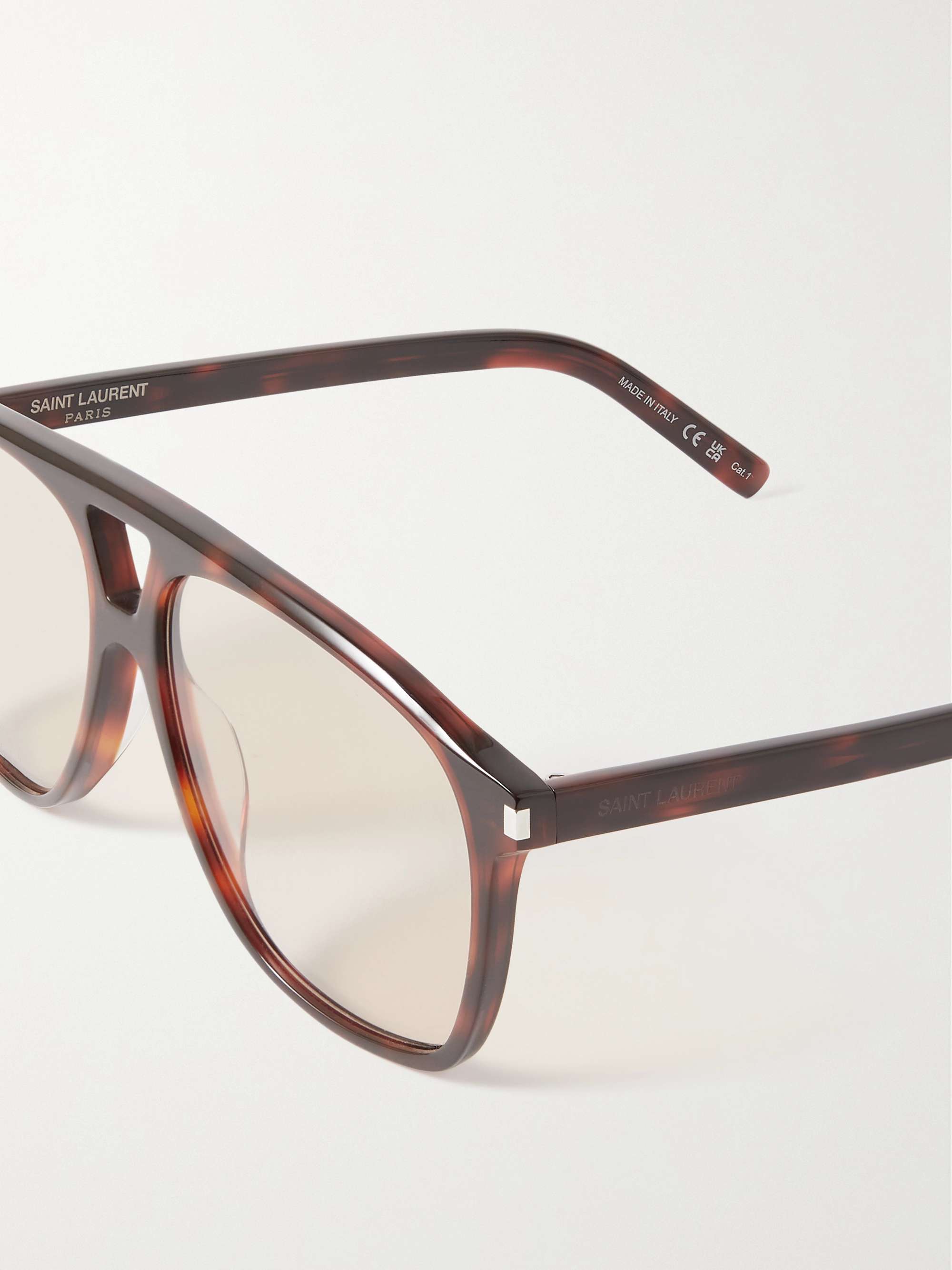 SAINT LAURENT EYEWEAR Dune aviator-style tortoiseshell acetate sunglasses