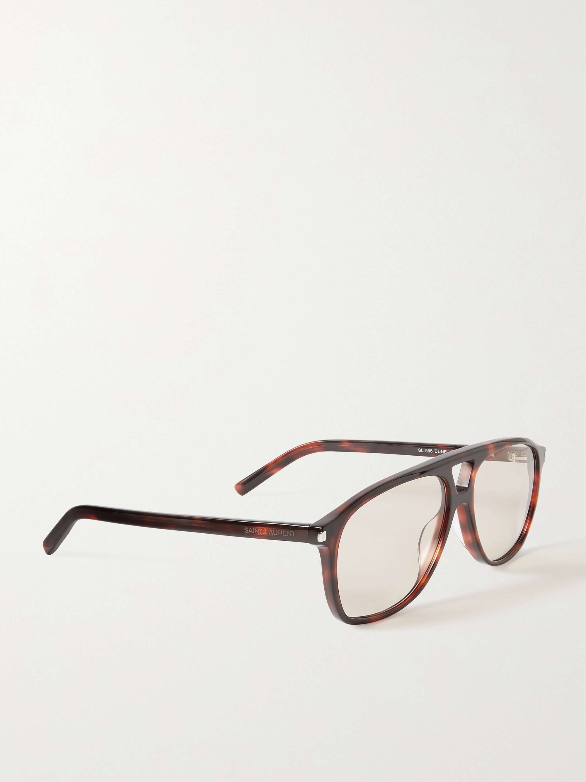 SAINT LAURENT EYEWEAR Dune aviator-style tortoiseshell acetate sunglasses