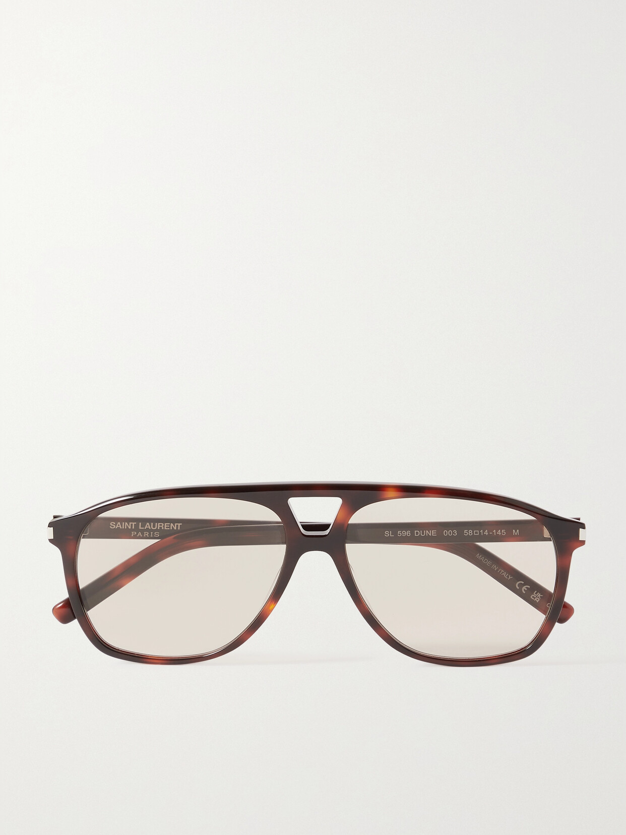 Saint Laurent Aviator-style Tortoiseshell Acetate Sunglasses