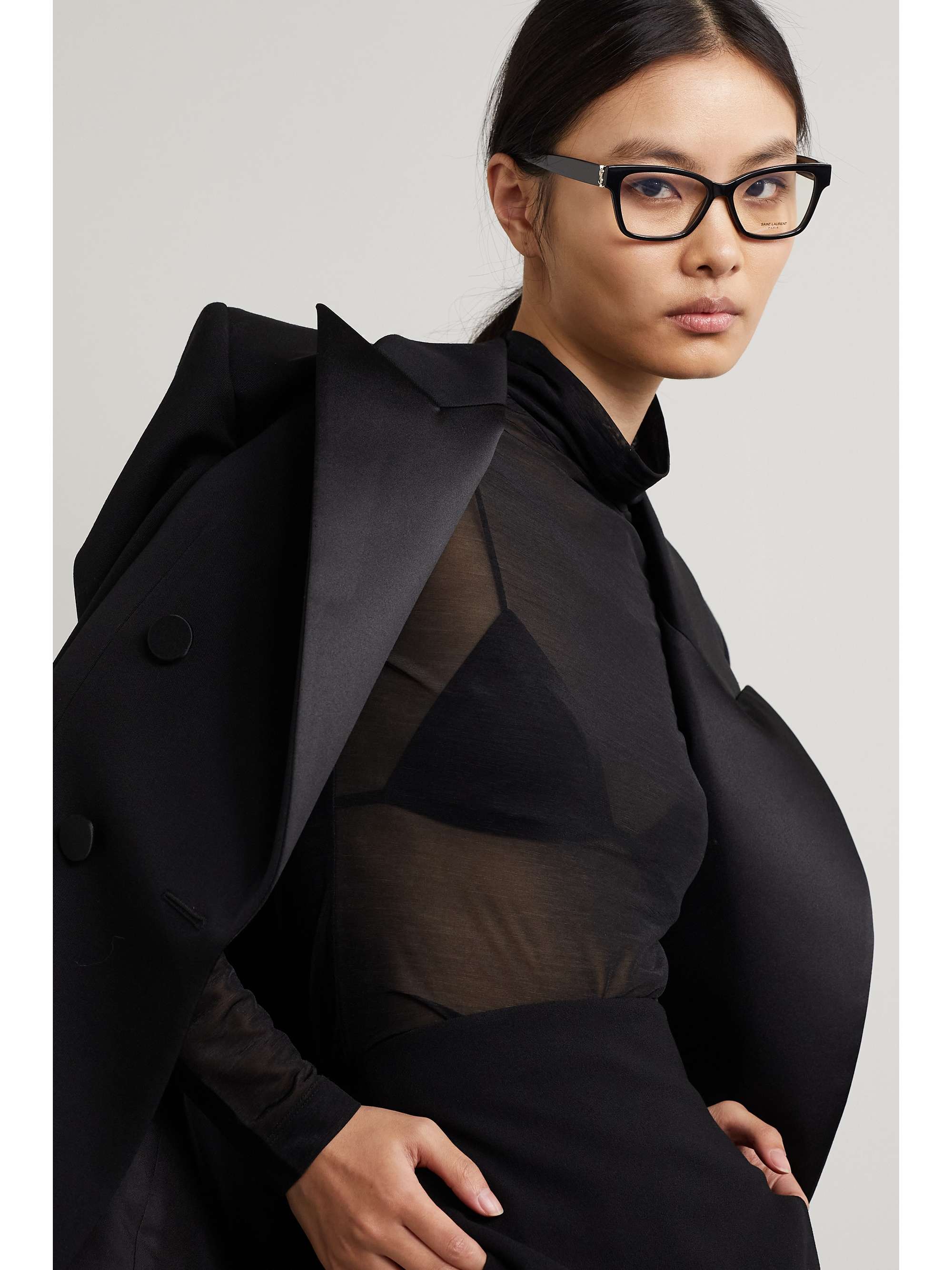 SAINT LAURENT EYEWEAR YSL D-frame acetate optical glasses