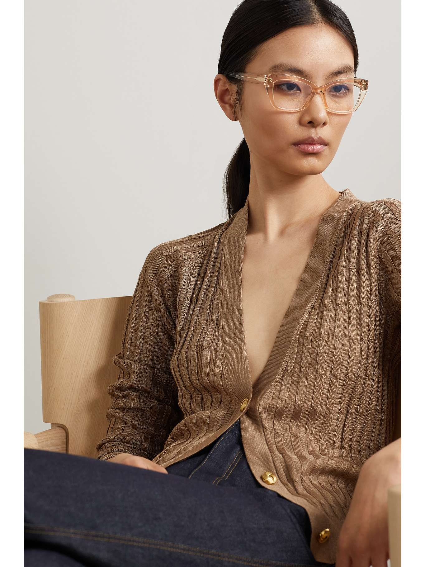 SAINT LAURENT EYEWEAR YSL Dframe acetate optical glasses NETAPORTER