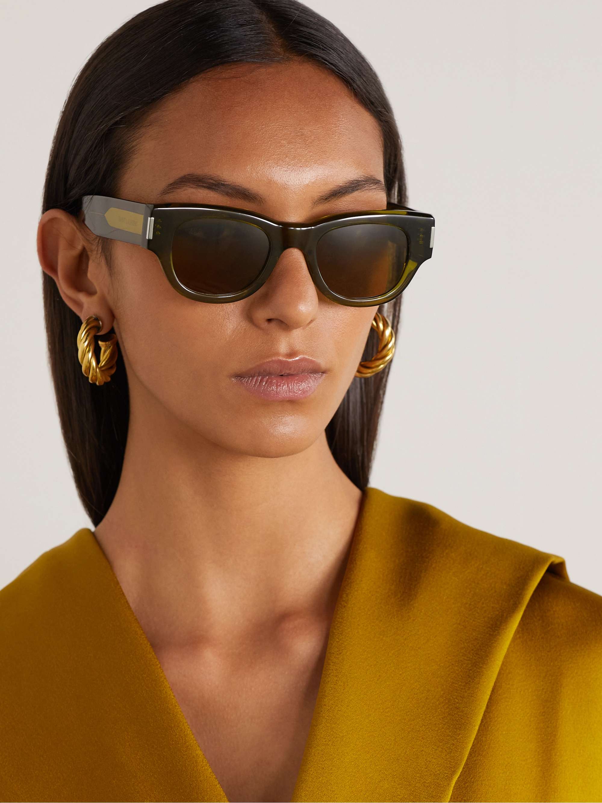 SAINT LAURENT EYEWEAR Naked Wire cat-eye acetate sunglasses