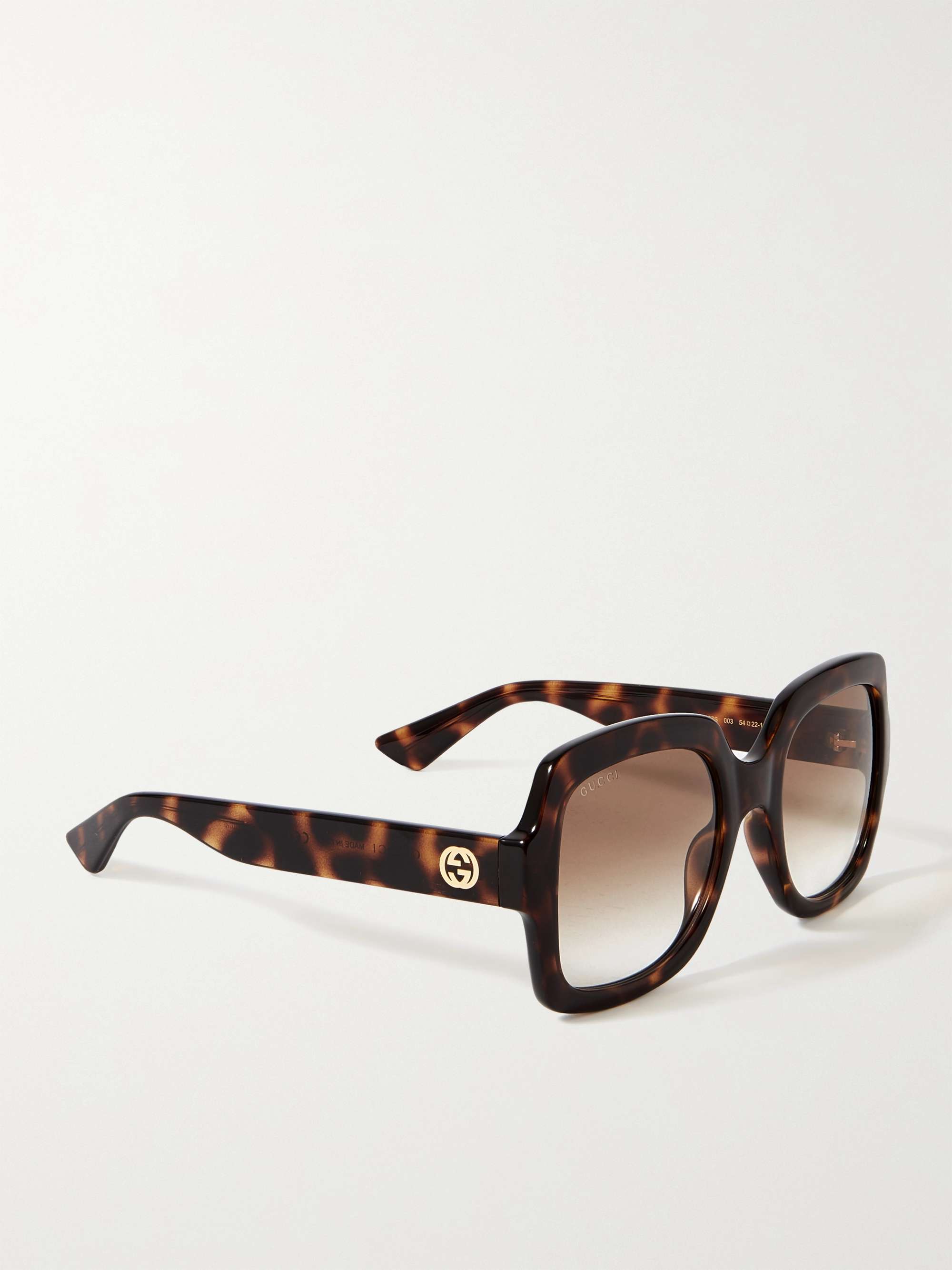 GUCCI EYEWEAR GG oversized square-frame tortoiseshell acetate sunglasses