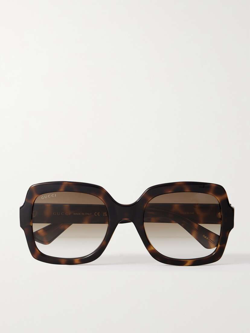 Gucci Eyewear Gg Oversized Square-frame Tortoiseshell Acetate Sunglasses