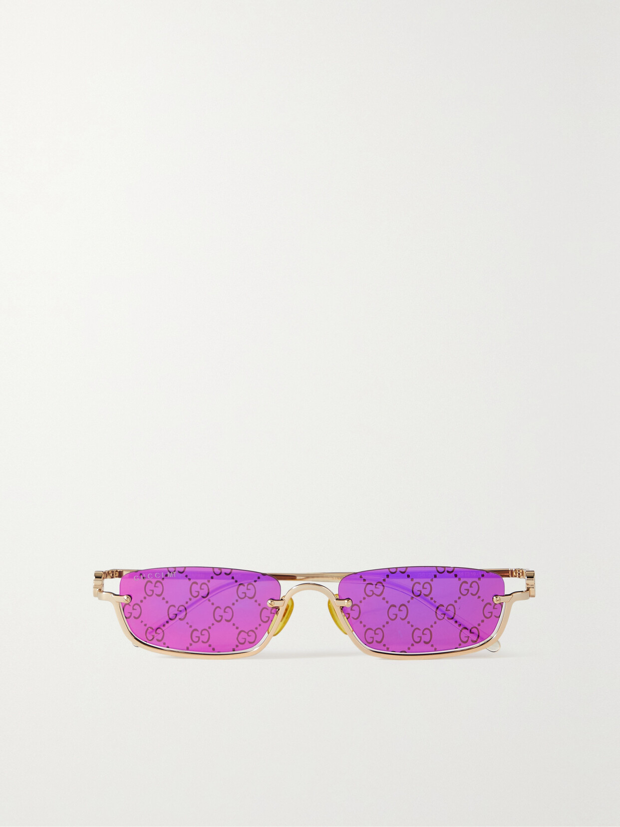 Gucci Eyewear Gg Square-frame Gold-tone Mirrored Sunglasses