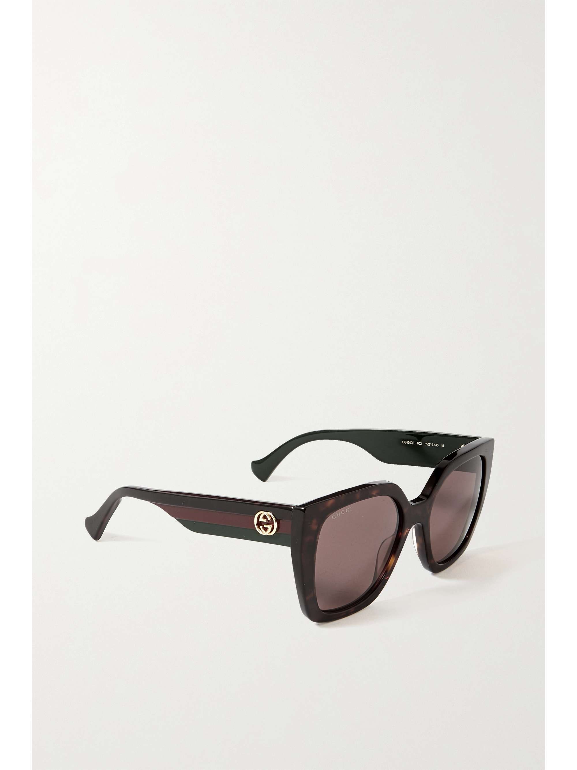 GUCCI EYEWEAR GG Web oversized square-frame tortoiseshell acetate sunglasses