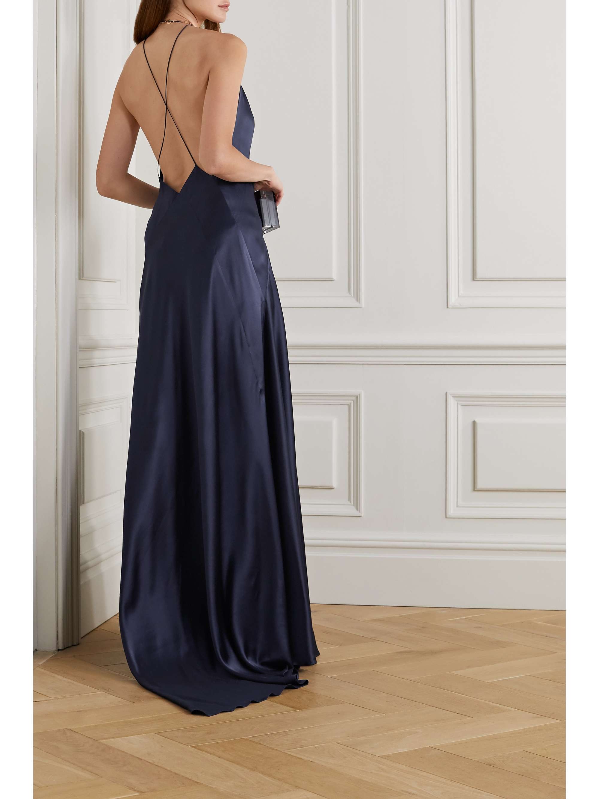 MICHAEL LO SORDO Alexandra open-back silk-satin gown | NET-A-PORTER